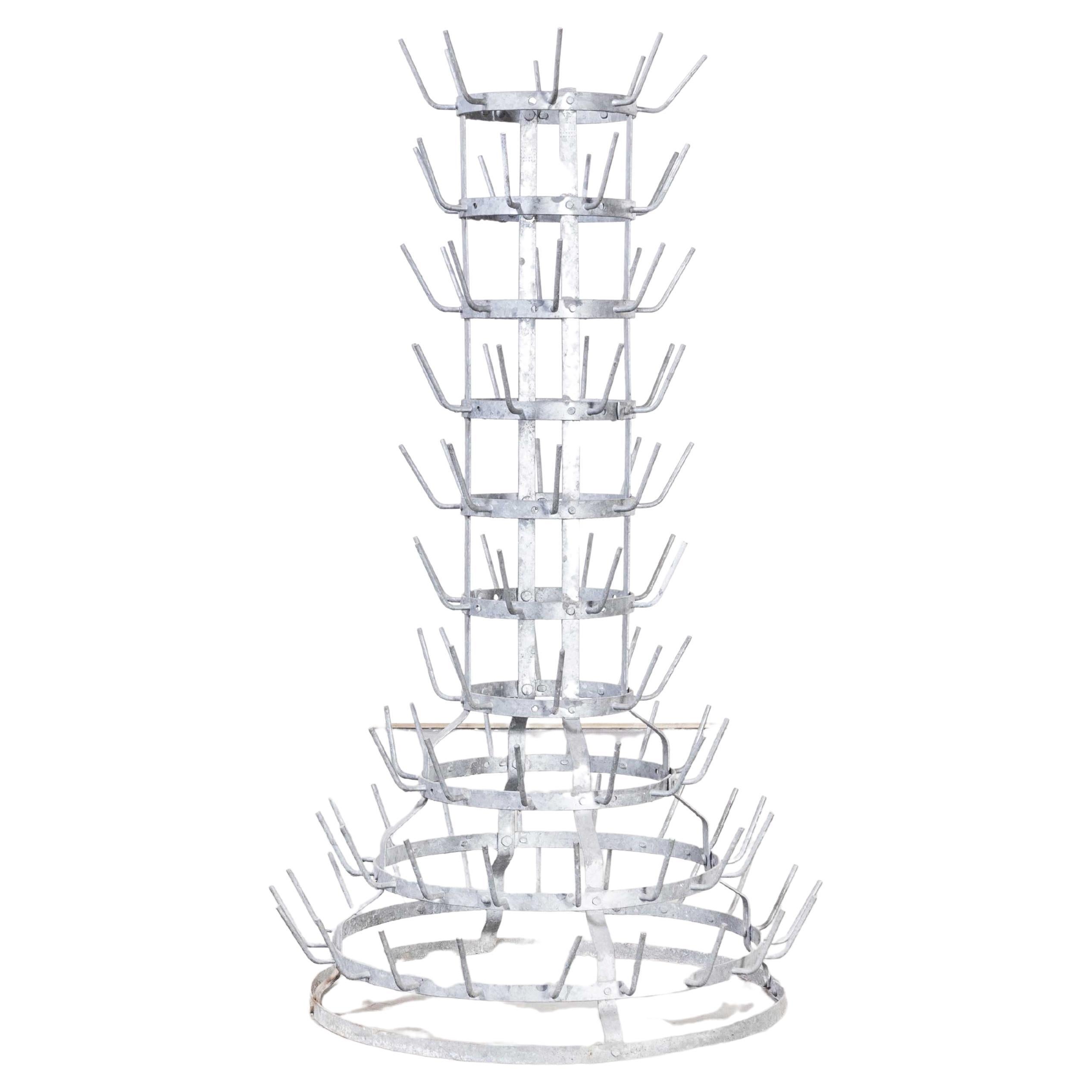 1950's Original Large French Bottle Drying Rack 'Model 1400.19' For