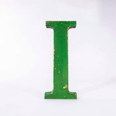 1950’s Original Large French Metal Shop Signage Letters – Bottle Green I
