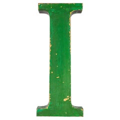 1950’s Original Large French Metal Shop Signage Letters – Bottle Green I