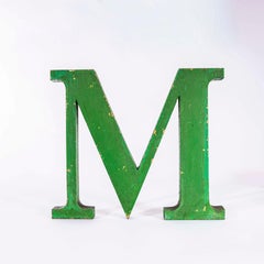 Lettere di insegna in metallo francese di grandi dimensioni degli anni '50 - M. I.