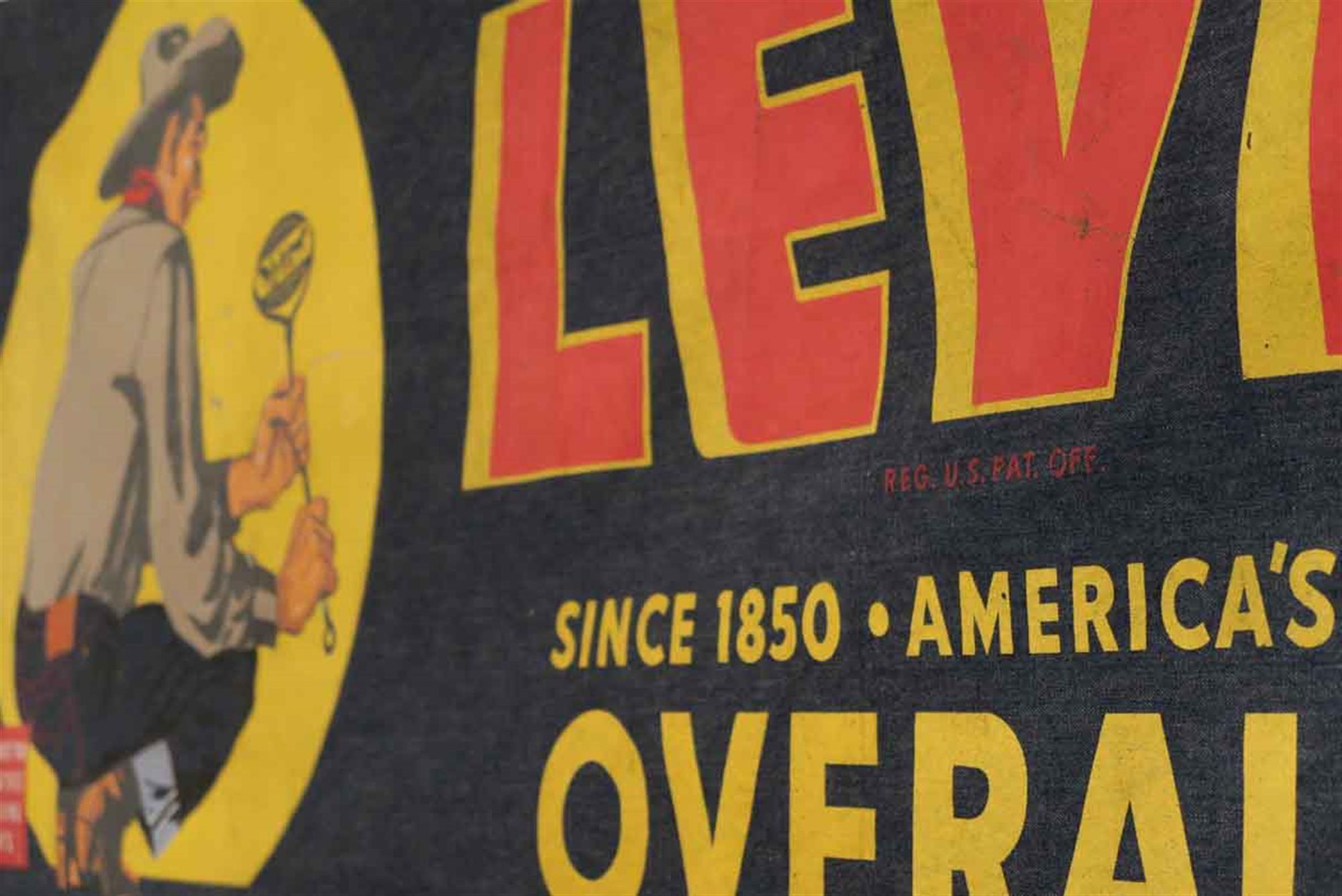 1950s Original Levis Denim Sign Advertisement with Rare Image For Sale at  1stDibs | vintage levis sign
