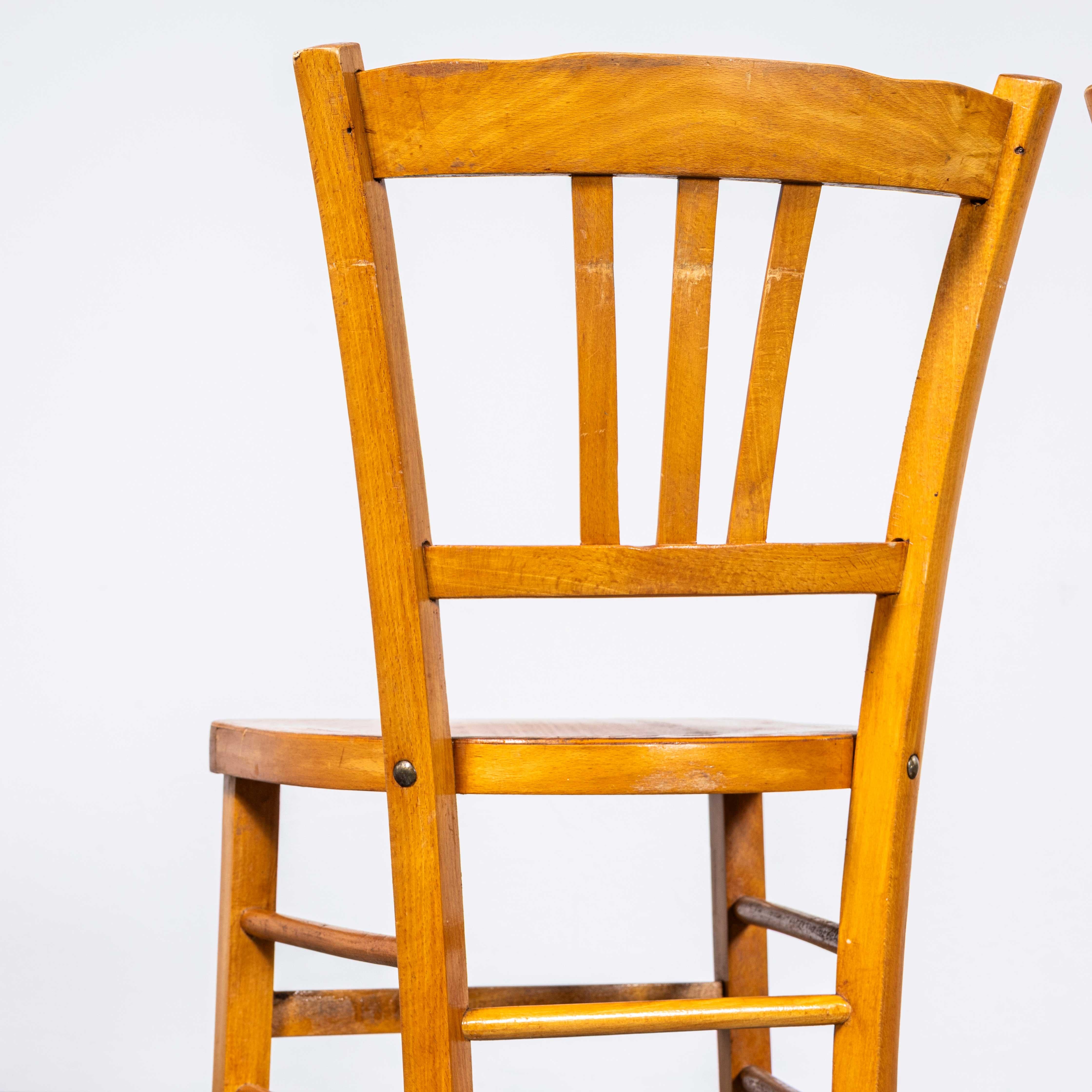 Hêtre Chaises de salle à manger de ferme à dossier à lamelles Luterma d'origine des années 1950 - Paire en vente