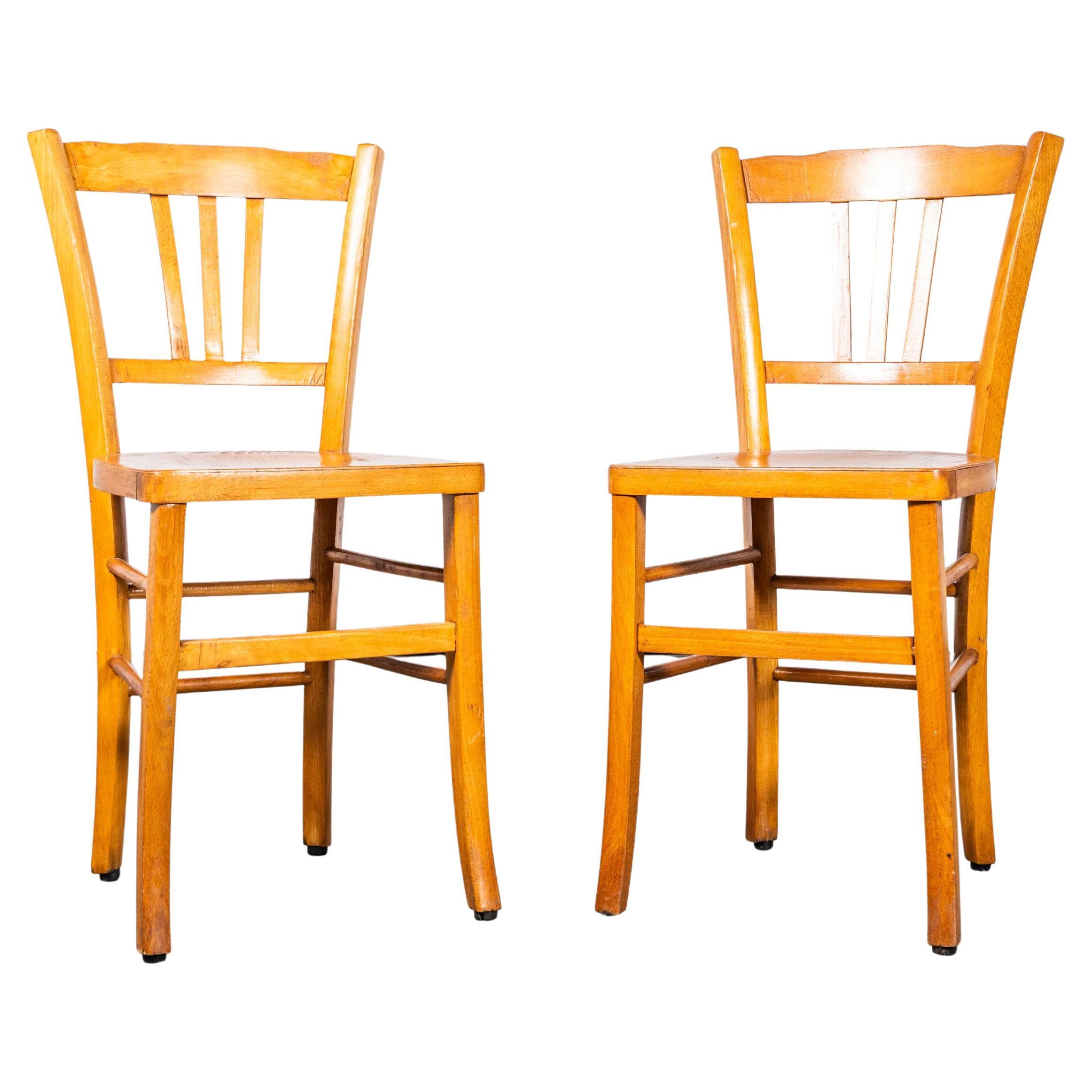 1950
s Original Luterma Slat Back Farmhouse Dining Chairs - Pair