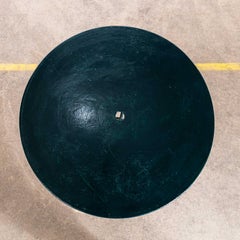 1950's Original Medium French Round Outdoor Table - Dark Turquoise