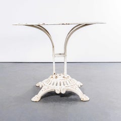 1950's Original Medium French Round Outdoor Table - White