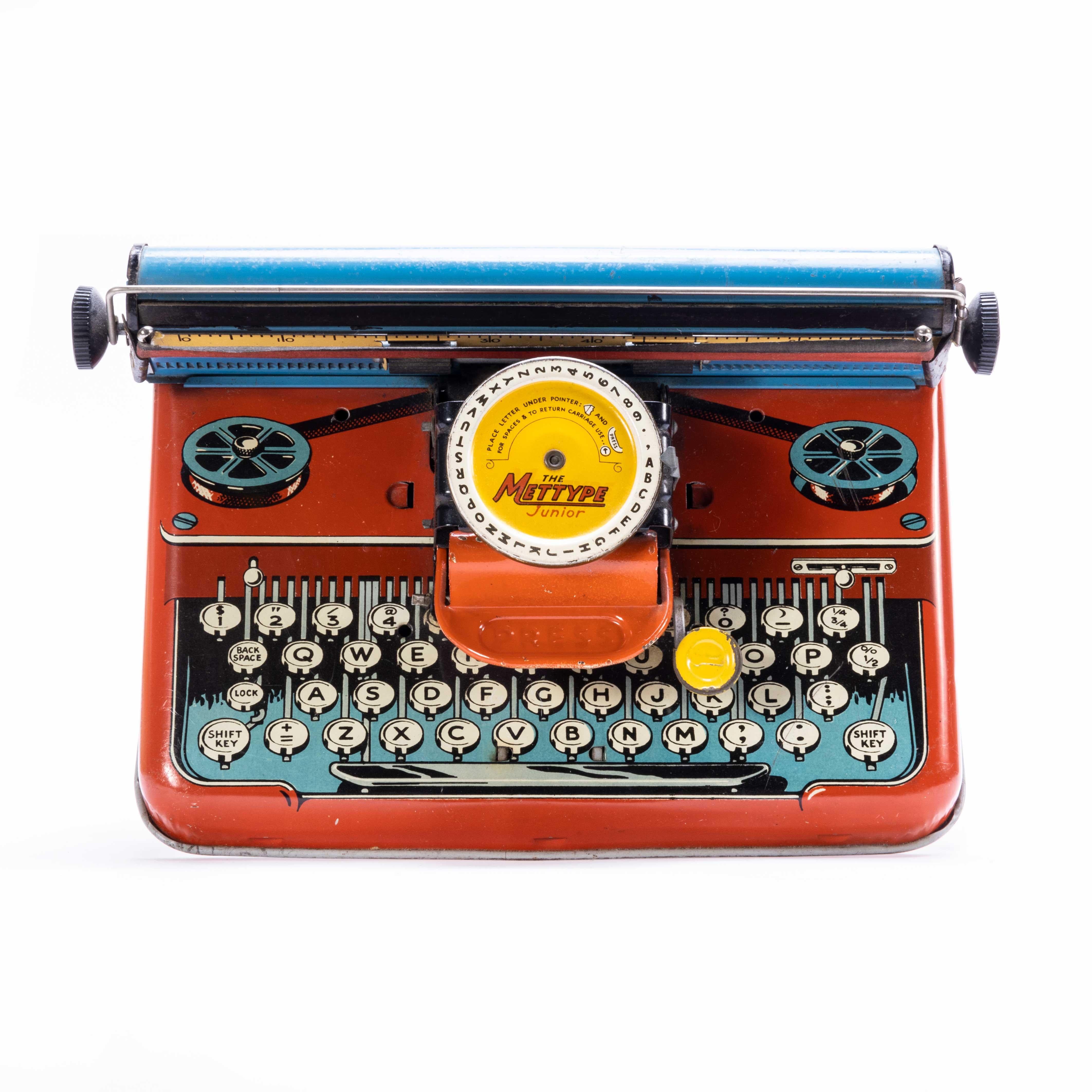 1950’s Original Mettype Typewriter – Boxed
1950’s Original Mettype Typewriter – Boxed. Classic Mettype tin typewriter. Originally the typewriter was designed to work on a basic level, most components are still working although sold as a decorative