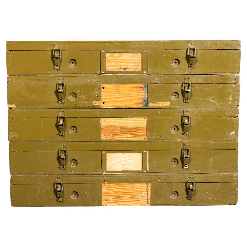 Military Instrument Box 1940s Set of Two British Military Metal Storage Boxes at 1stDibs ...