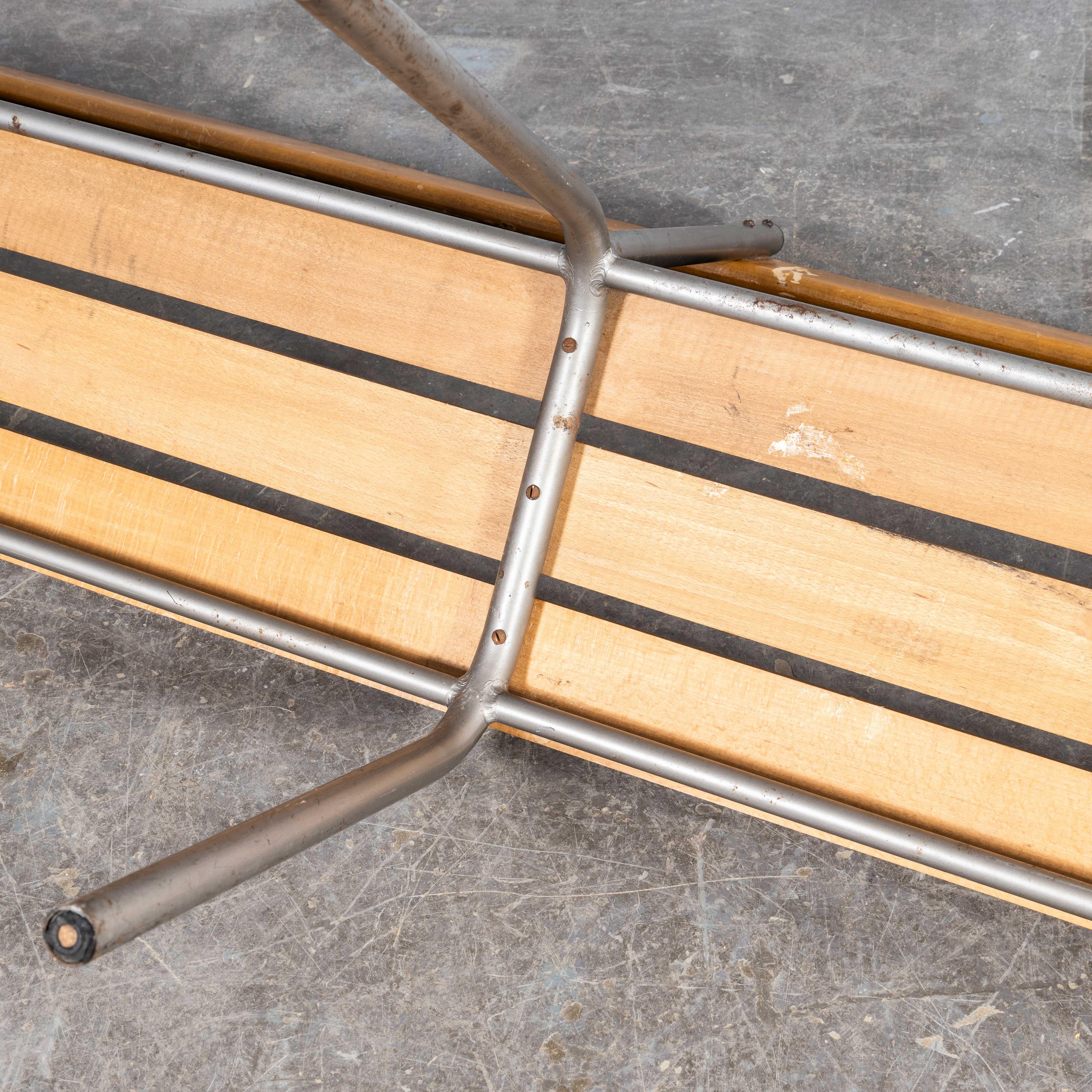 1950's Original Mullca Long Bench With Back - 2.5 Metre - Large Quantity Availab For Sale 7