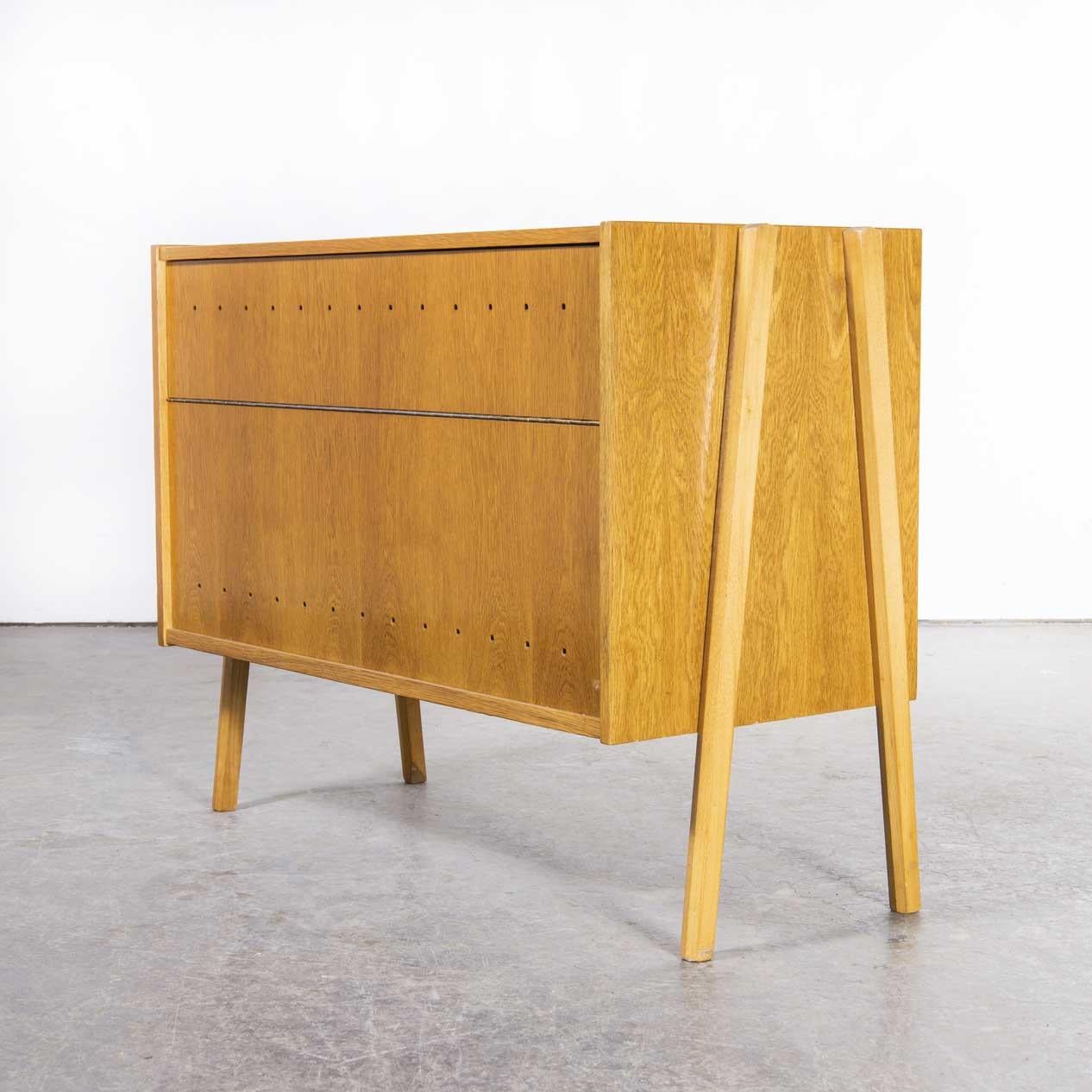Mid-20th Century 1950's Original Oak Blanket Box, Small Cabinet by Tatra Pravenec For Sale