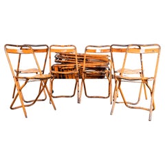 Vintage 1950's Original Orange Tolix Folding Metal Outdoor Chairs - Various Qty