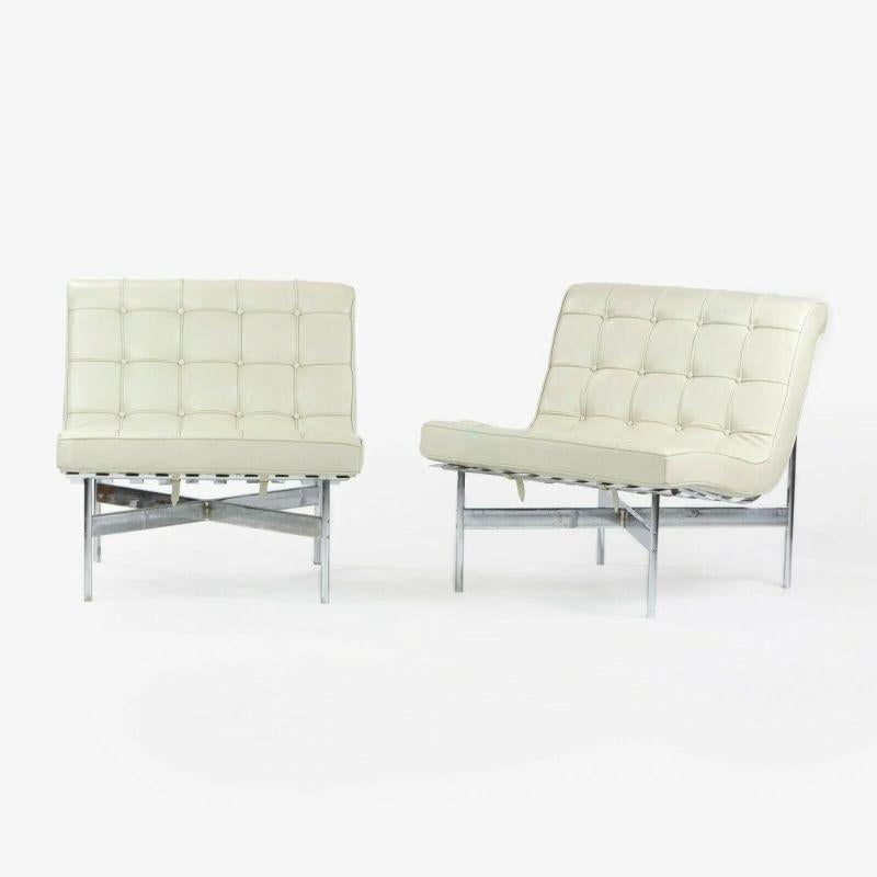 Listed for sale is a pair of gorgeous and original 5-LC New York Lounge Chairs, designed by Katavolos, Littel, and Kelley for Laverne (Erwine and Estelle Laverne). These are rare and original examples, which have been impeccably reupholstered in new