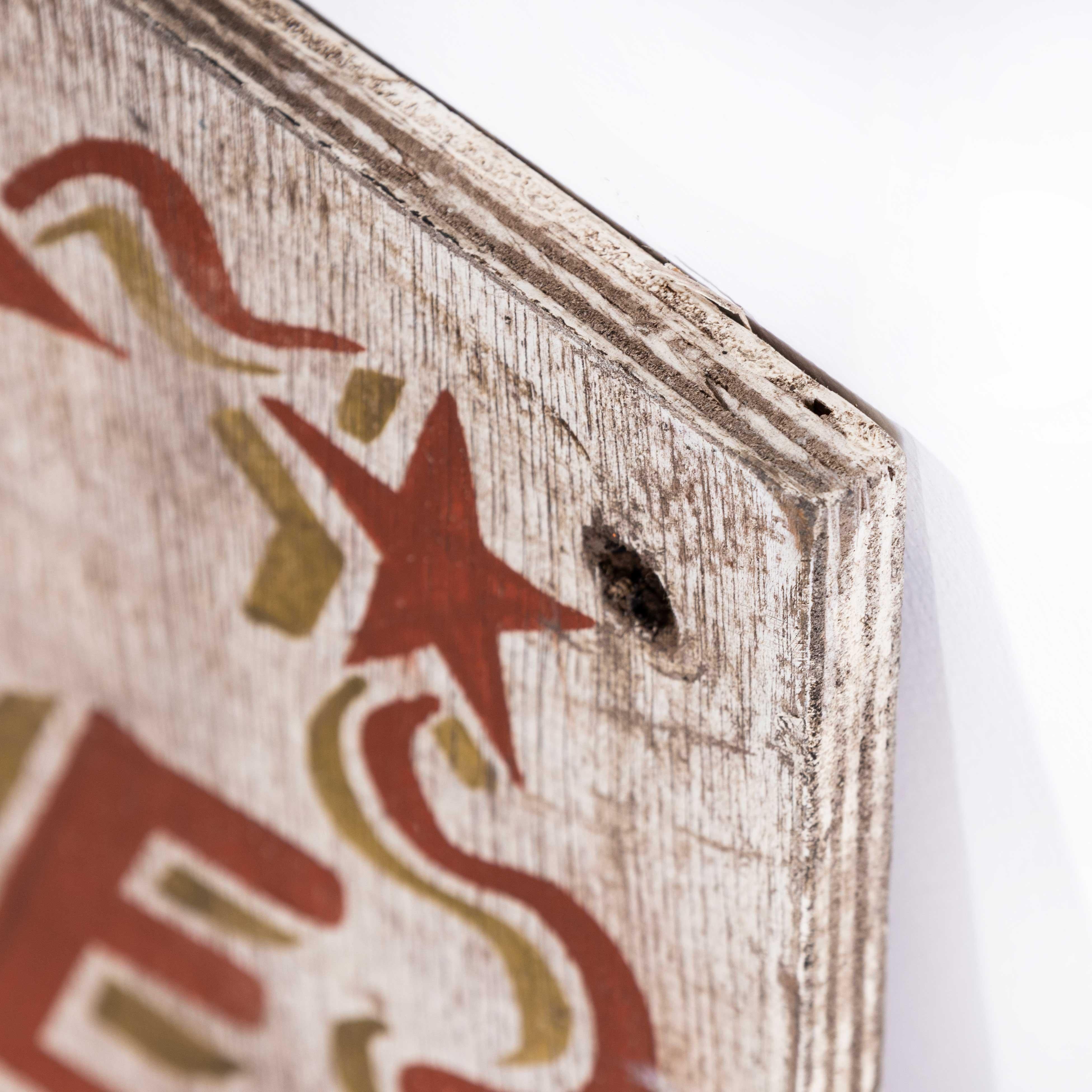 1950’s Original Pull Handle Gently Fairground Sign
1950’s Original Pull Handle Gently Fairground Sign. Lovely honest and original fairground sign mounted on wooden board and hand painted.

WORKSHOP REPORT
Our workshop team inspect every product