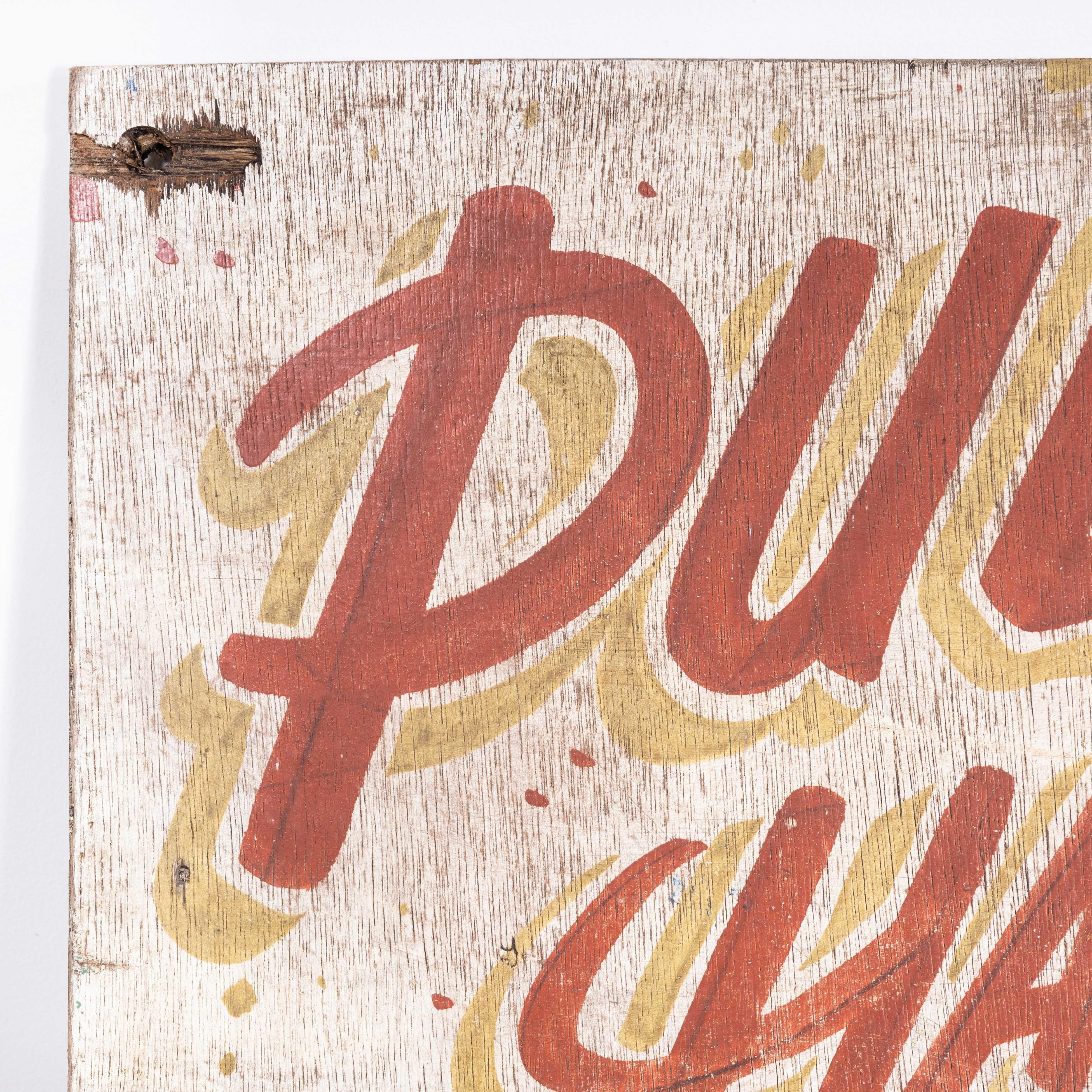 1950s Original Pull Handle Gently Fairground Sign In Good Condition In Hook, Hampshire