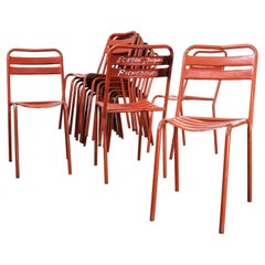 1950's Original Red French Tolix T2 Dining Chair, Set of Twelve