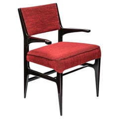 1950s Original chaise rembourrée rouge design italien par Cassina