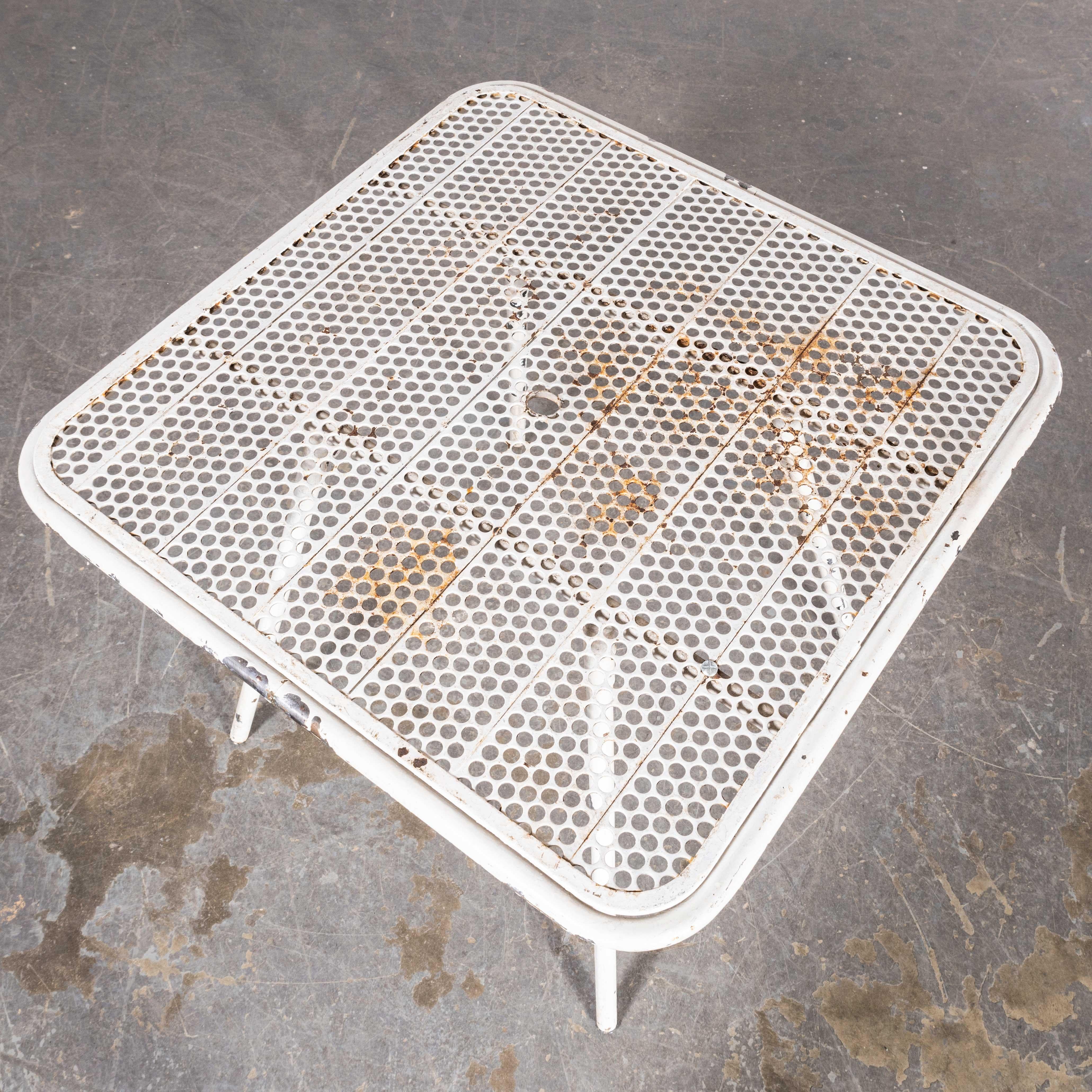 Mid-20th Century 1950's Original Rene Malaval White Square Outdoor Table For Sale