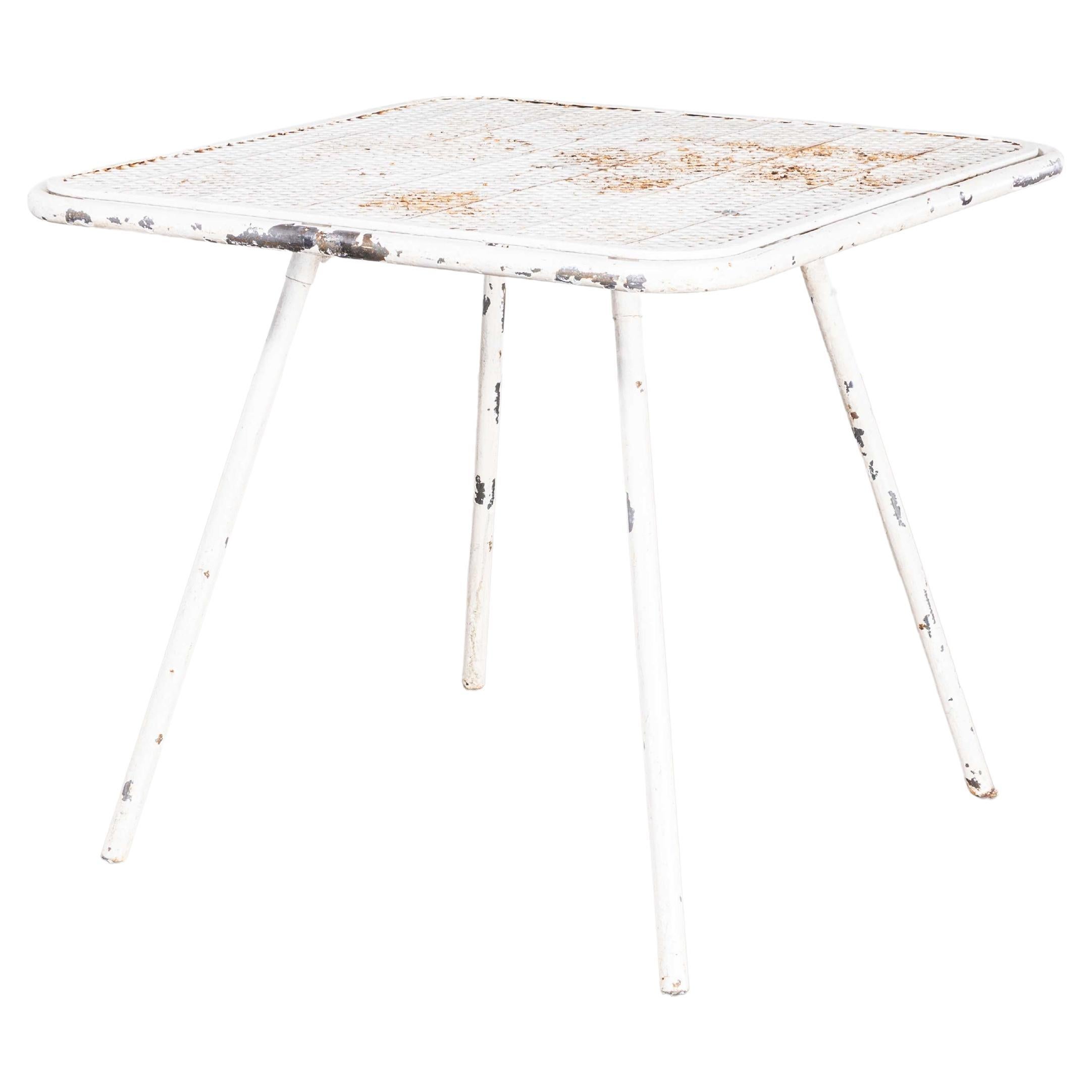 1950's Original Rene Malaval White Square Outdoor Table