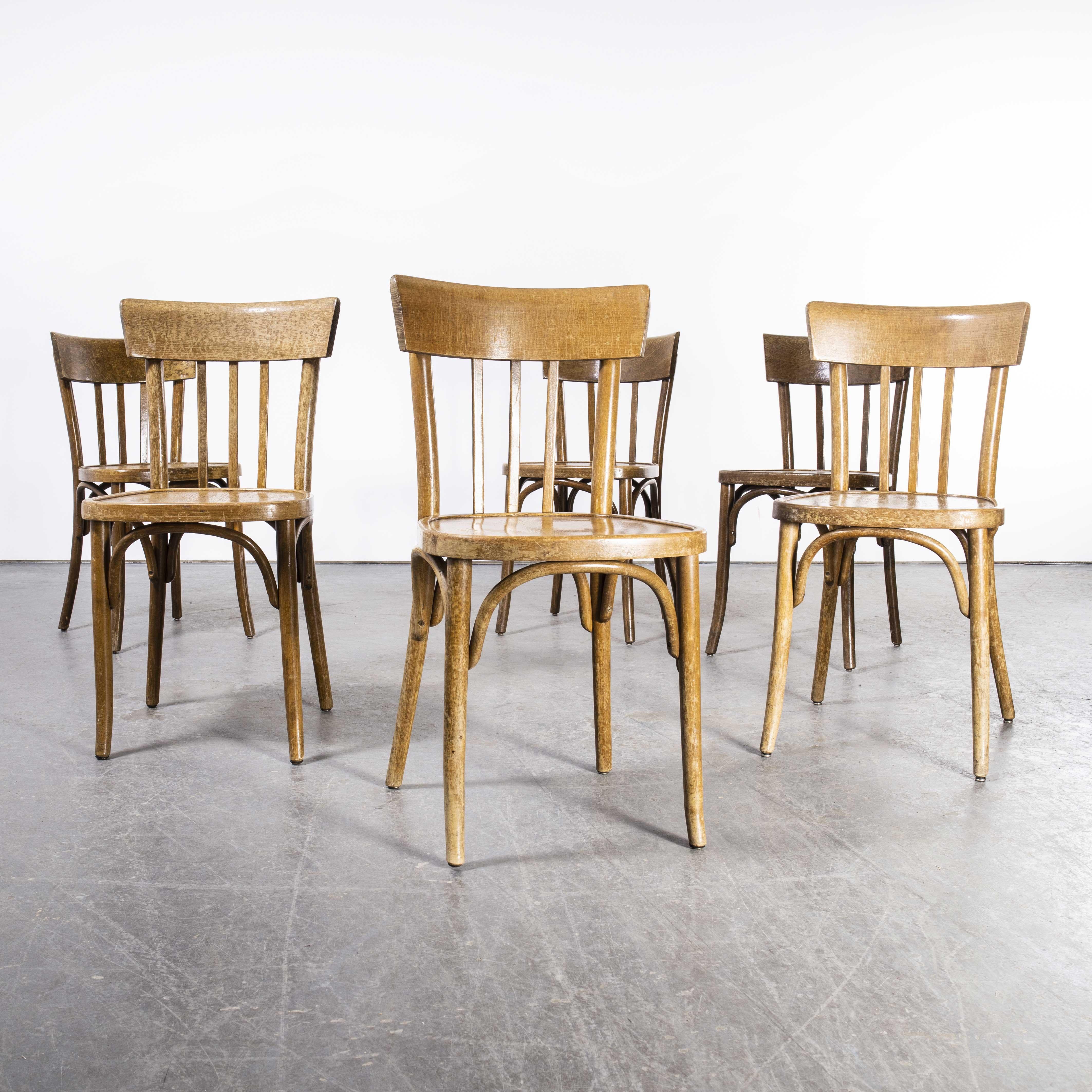1950’s Original Thonet light oak dining chairs – set of eight
1950’s Original Thonet light oak dining chairs – set of eight. Founded in the early 19th Century by Michael Thonet, Thonet invented the process of steam bending wood under pressure and