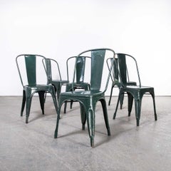 1950’s Original Tolix Model a Dining Outdoor Chairs, Set of Six '1643'