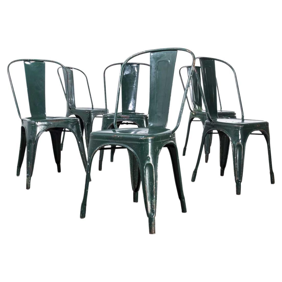 1950’s Original Tolix Model a Dining Outdoor Chairs, Set of Six '1643'