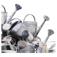 Canettes d'arrosage galvanisées originales des années 1950