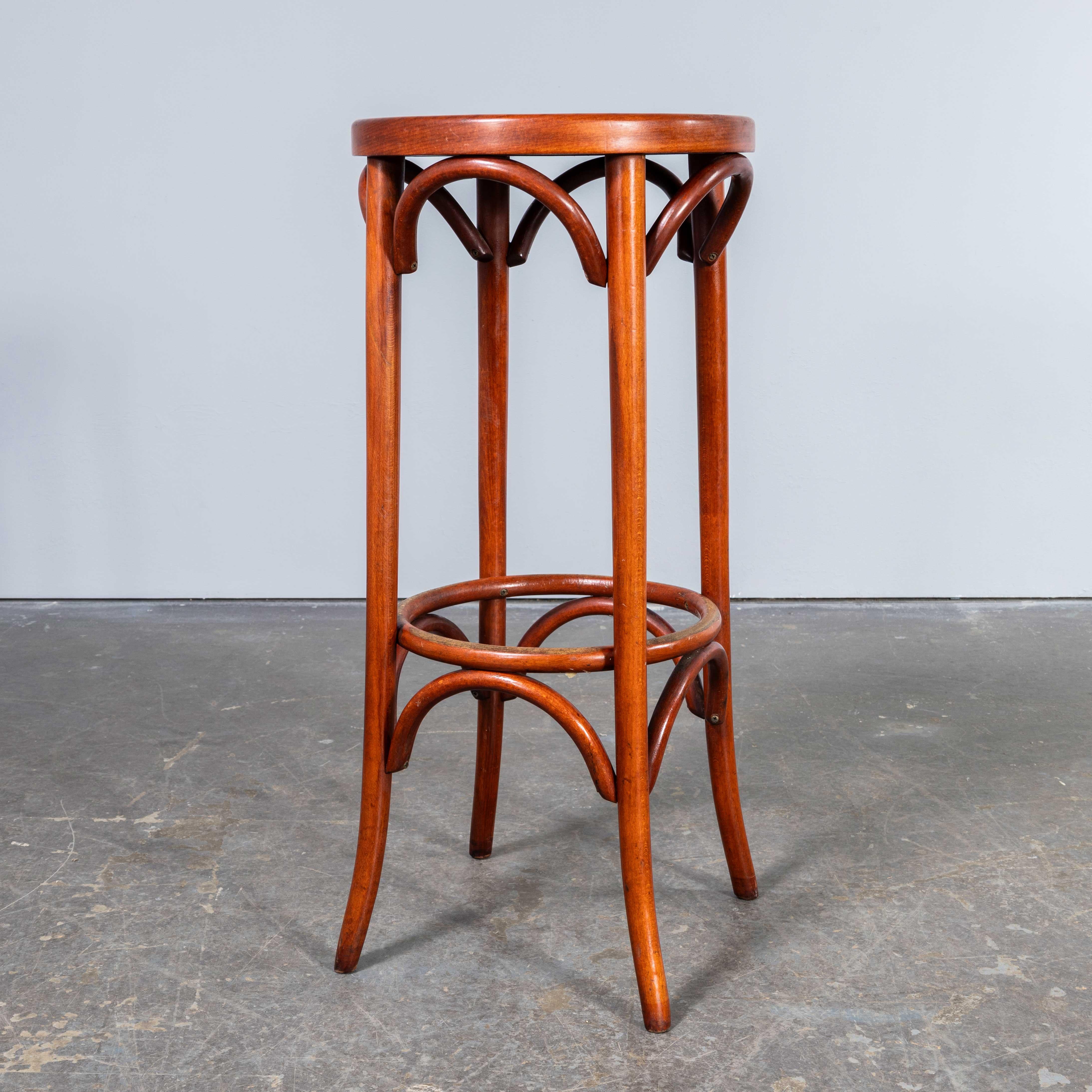 Mid-20th Century 1950’S Original Warm Oak Barstools – Set Of Seven