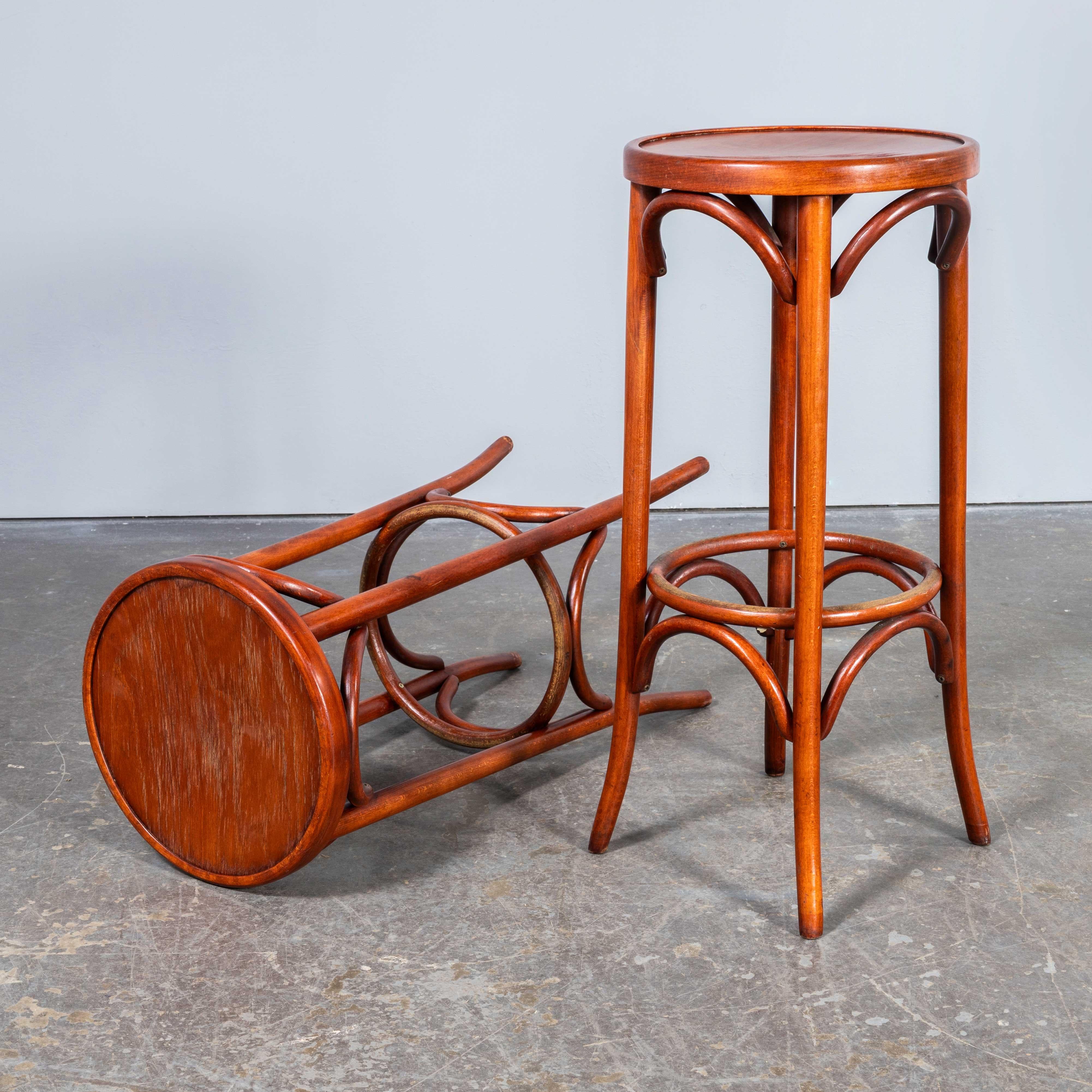 1950’S Original Warm Oak Barstools – Set Of Seven 2