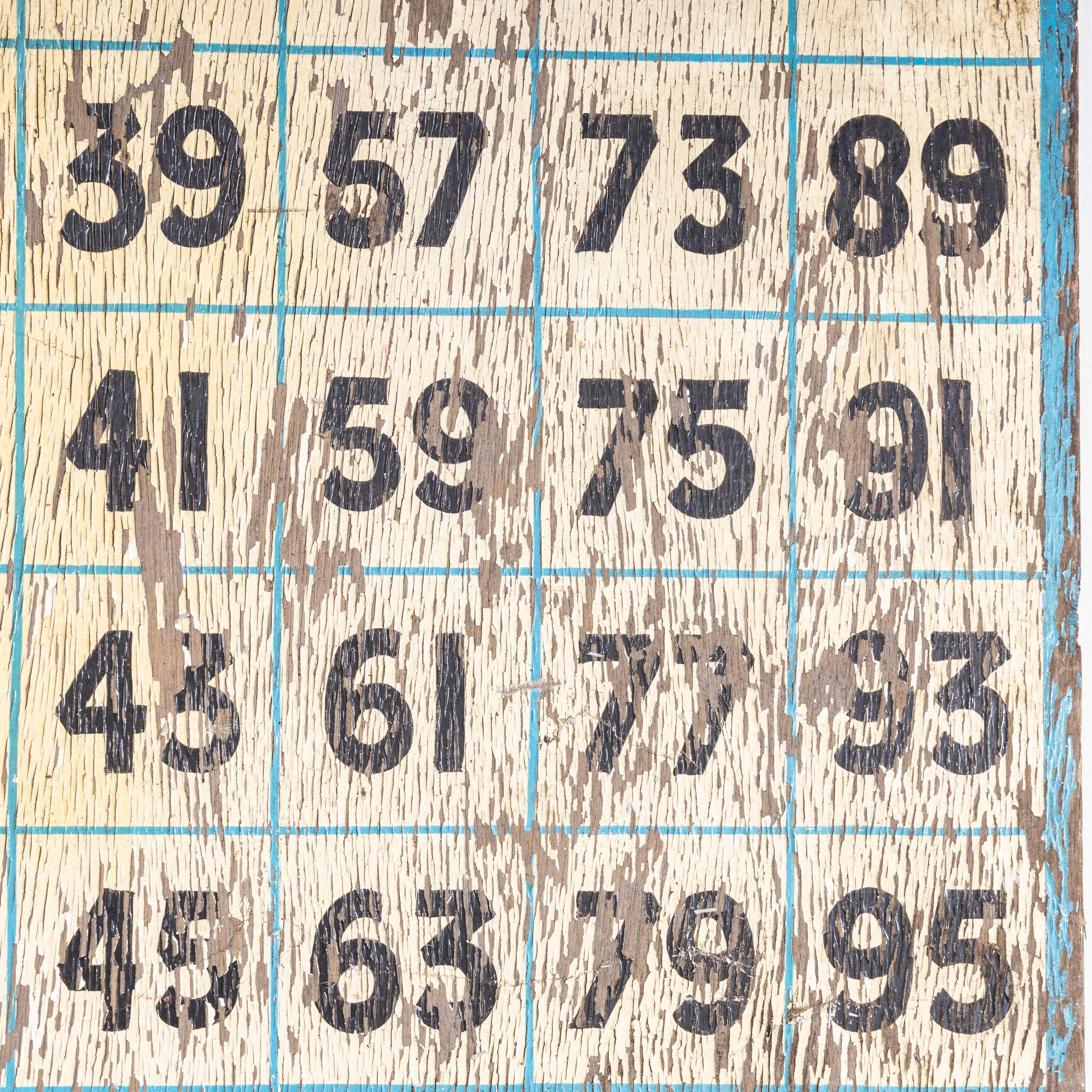 1950s Original Winning Numbers Large Fairground Sign, Odds For Sale 1