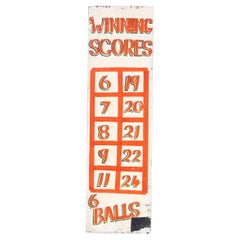 1950s Original Winning Scores Fairground Sign