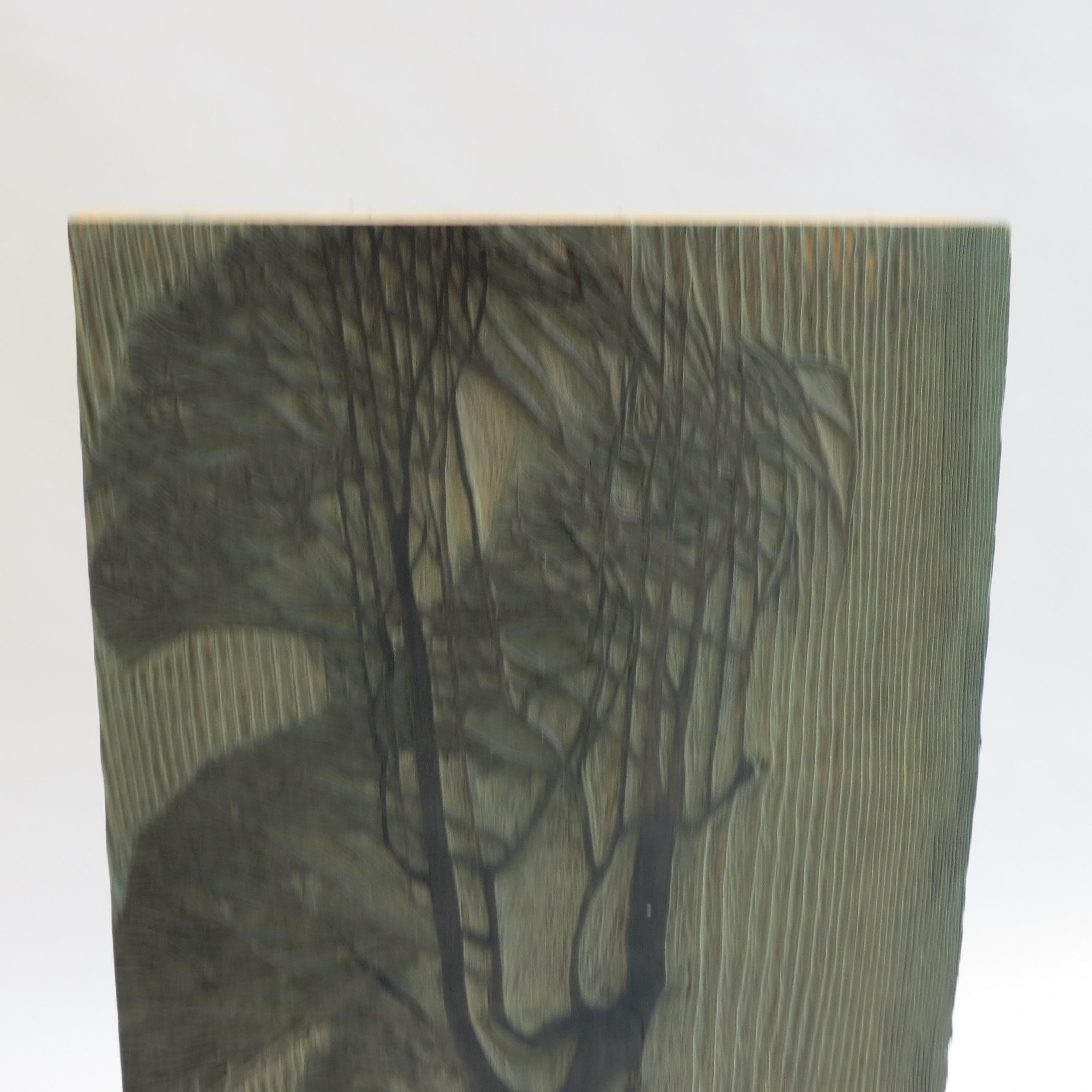 1950s Original Woodcut Carved Wooden Print Block by Pauline Jacobsen Tree For Sale 1
