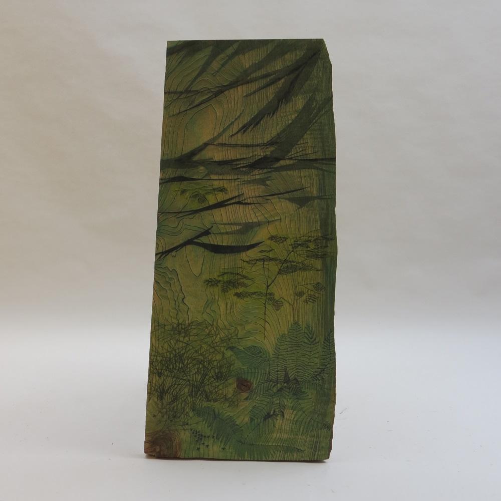 Original 1950s woodcut wooden print block by Pauline Jacobsen. Very nicely detailed, hand carved lime wood then used for printing. Exceptionally well carved. The artist would often use the grain of the lime wood as a feature of the design. Remnants