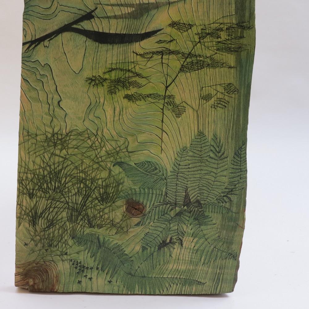 Hand-Carved 1950s Original Woodcut Carved Wooden Print Block by Pauline Jacobsen Woods