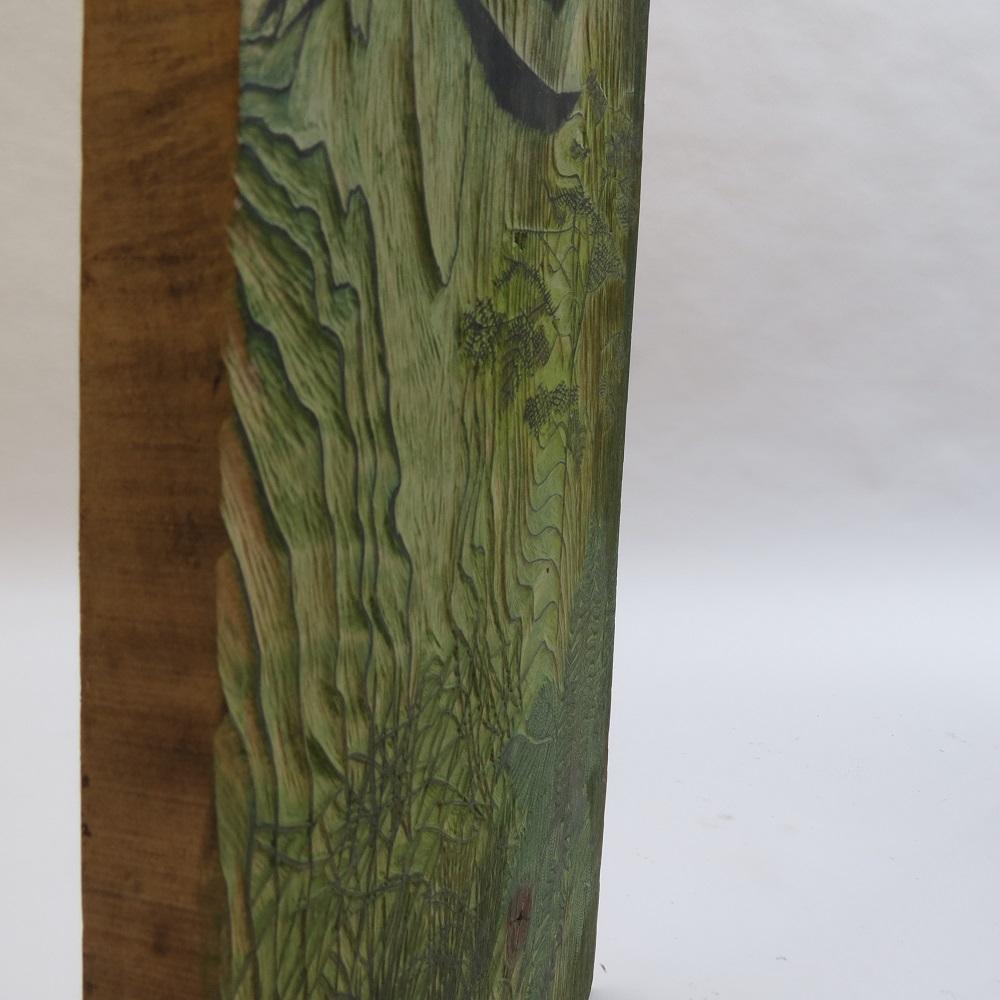 1950s Original Woodcut Carved Wooden Print Block by Pauline Jacobsen Woods 1