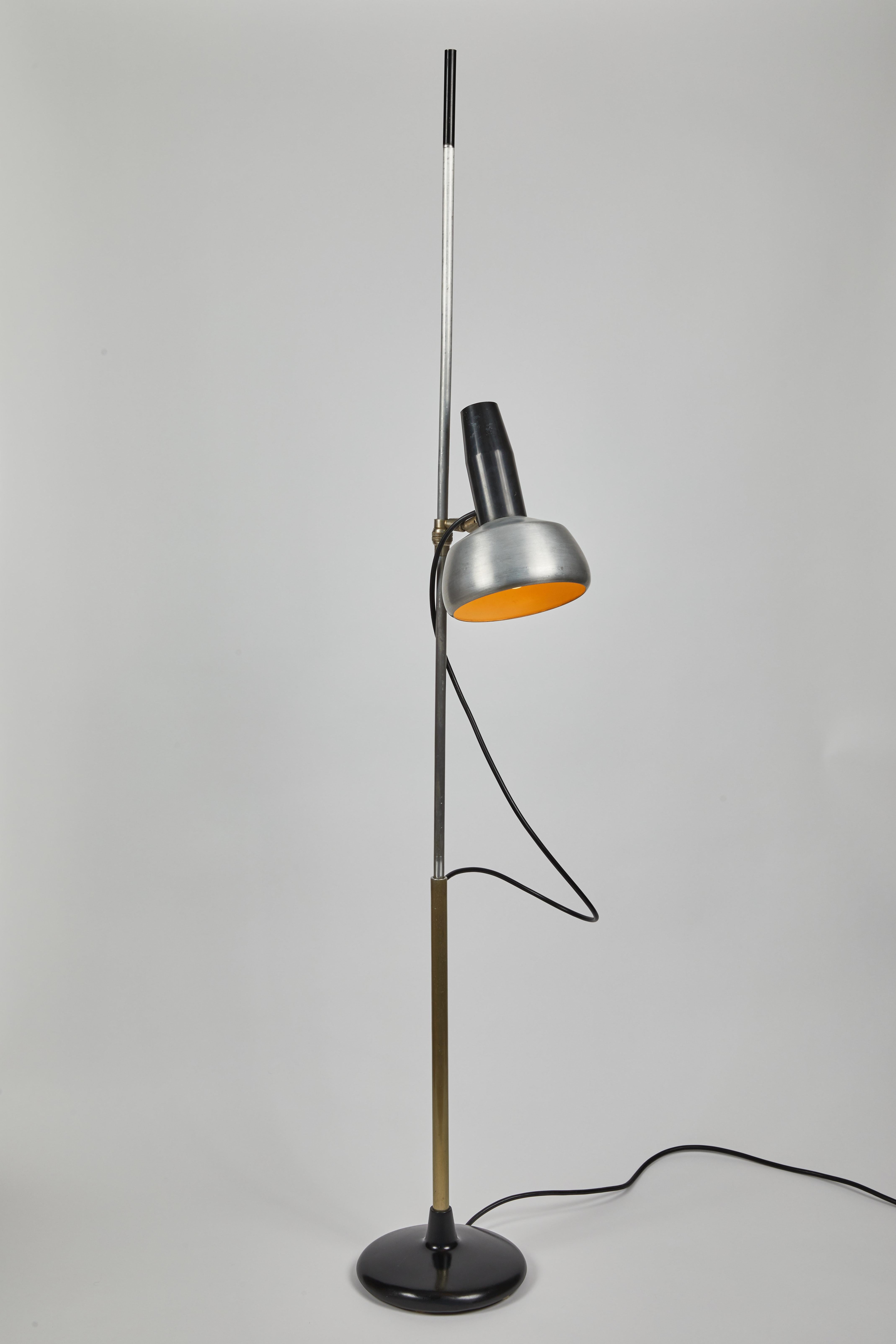 Aluminum 1950s Oscar Torlasco Floor Lamp Model for Lumi For Sale