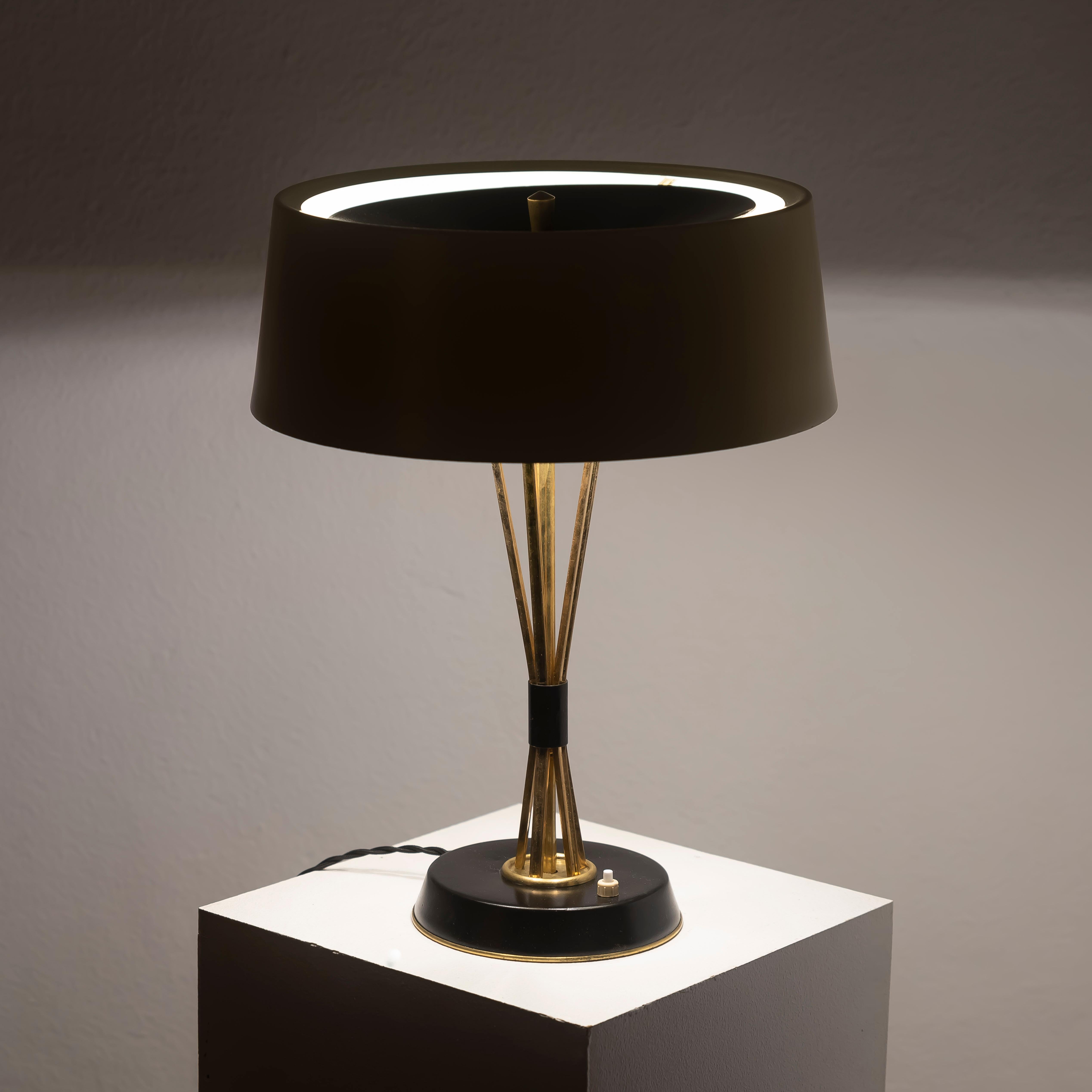 Mid-20th Century 1950s Oscar Torlasco Lumi Italian Design Midcentury Table Lamp For Sale