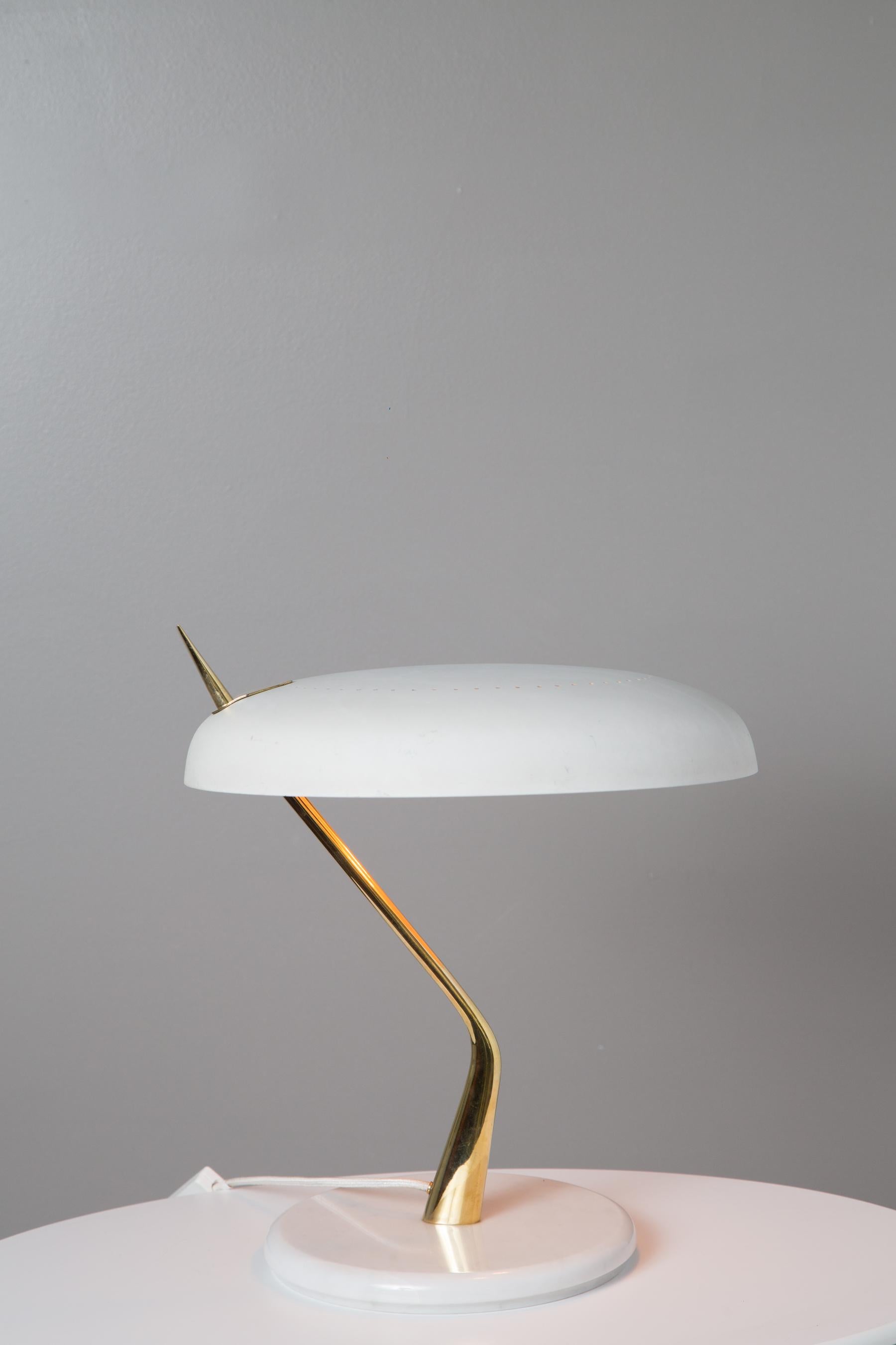 1950s Oscar Torlasco Marble and Metal Table Lamp for Lumen Milano 2