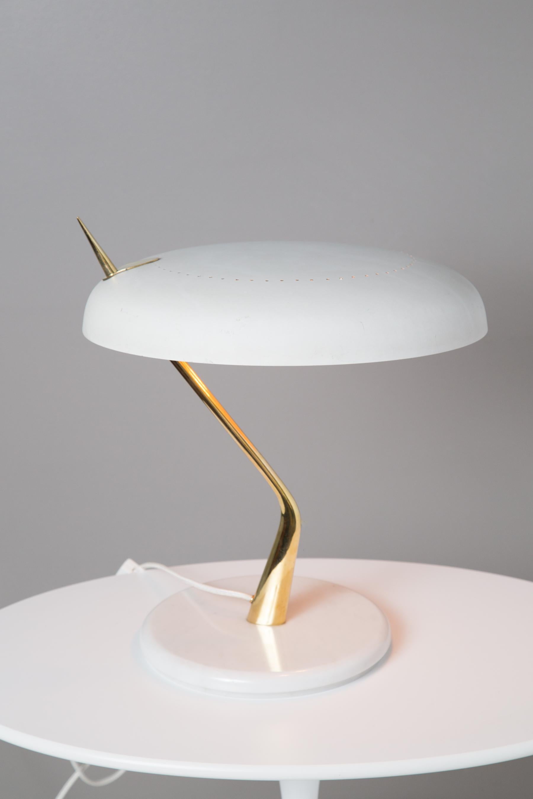 Mid-Century Modern 1950s Oscar Torlasco Marble and Metal Table Lamp for Lumen Milano