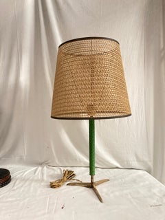 1950's ostrich leather table lamp