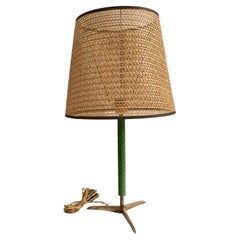 1950's ostrich leather table lamp