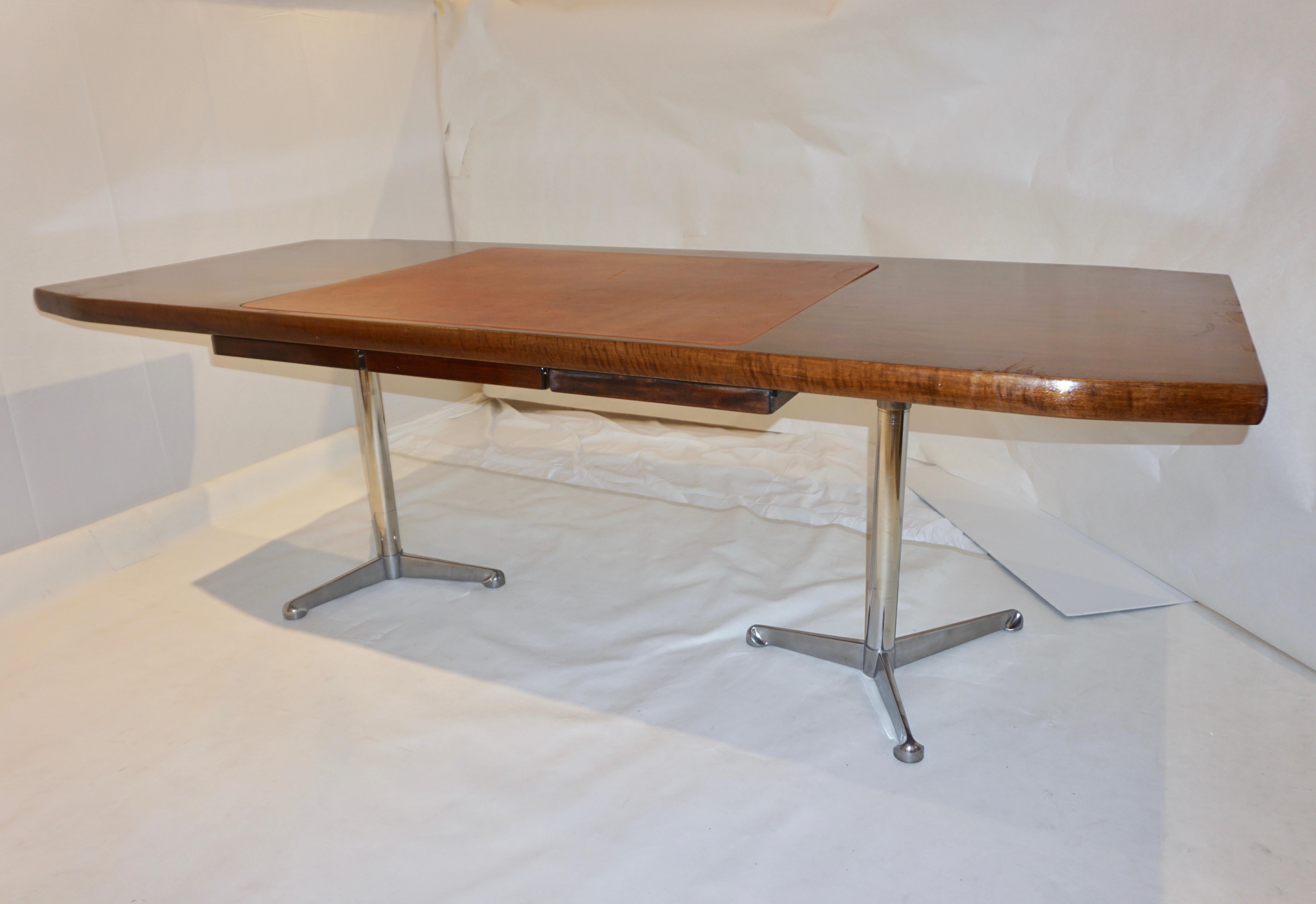 1960s Osvaldo Borsani Italian Mahogany Desk / Writing Table with Technical Sheet 5