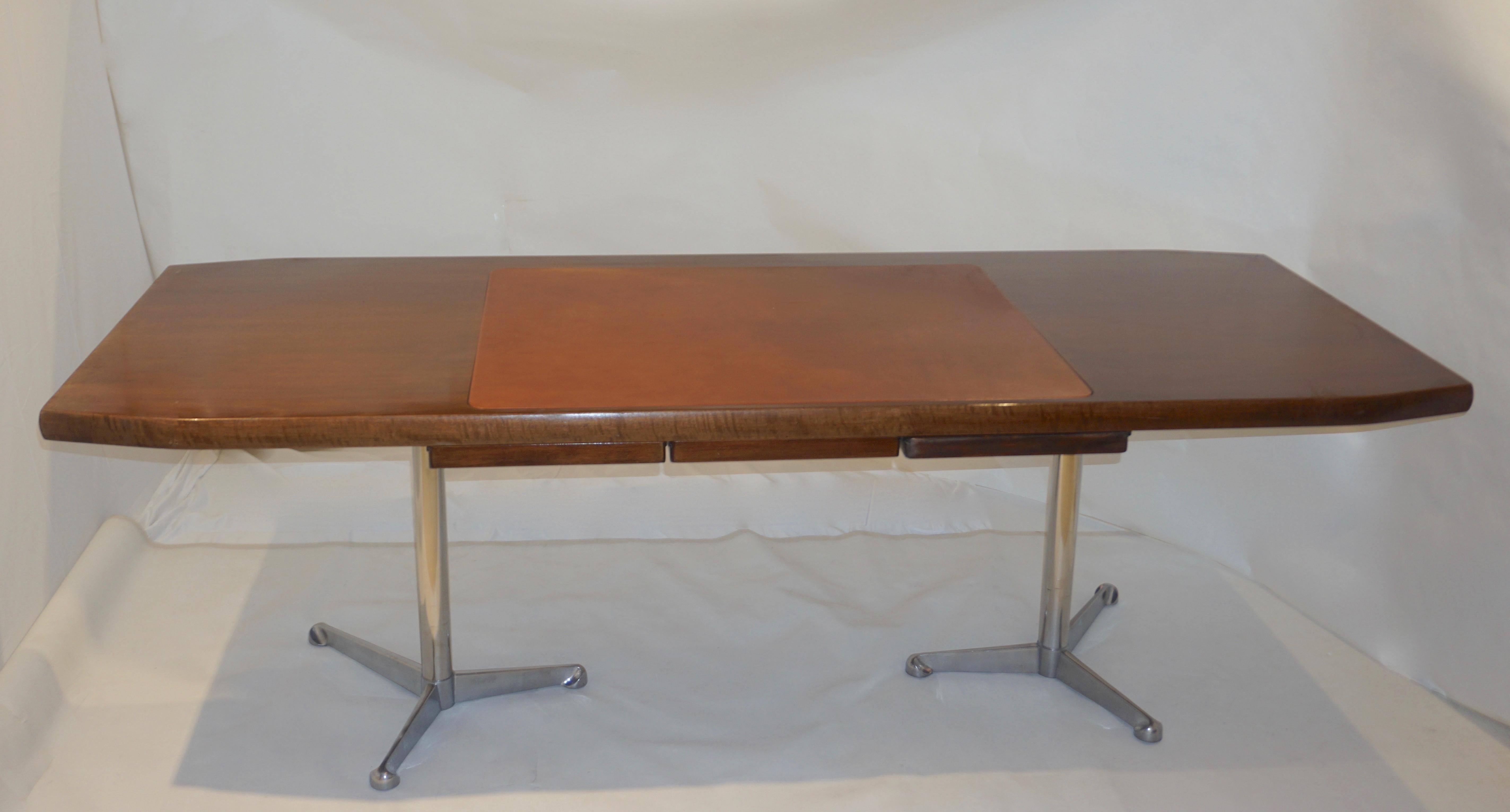 1960s Osvaldo Borsani Italian Mahogany Desk / Writing Table with Technical Sheet 8
