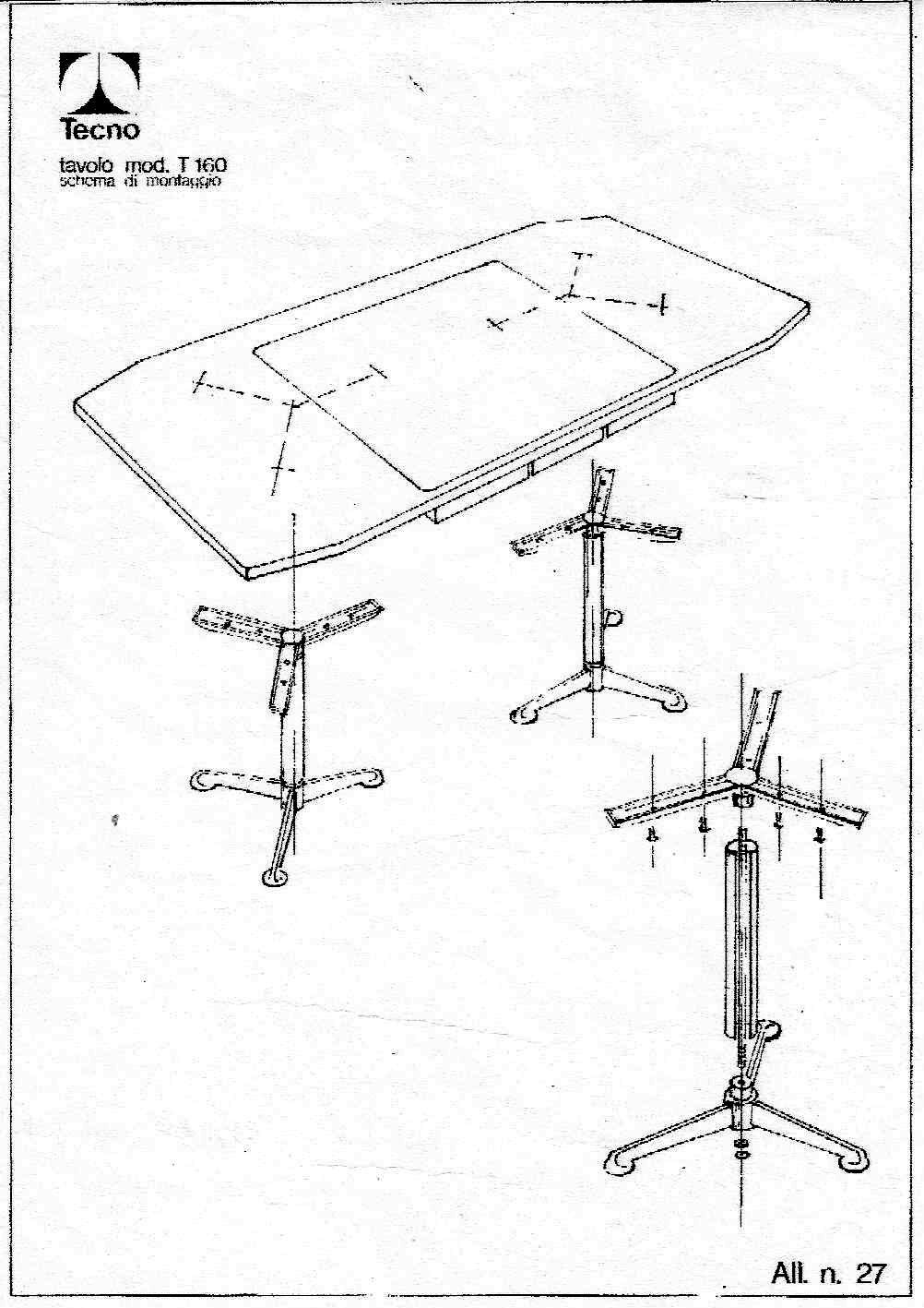 1960s Osvaldo Borsani Italian Mahogany Desk / Writing Table with Technical Sheet 1