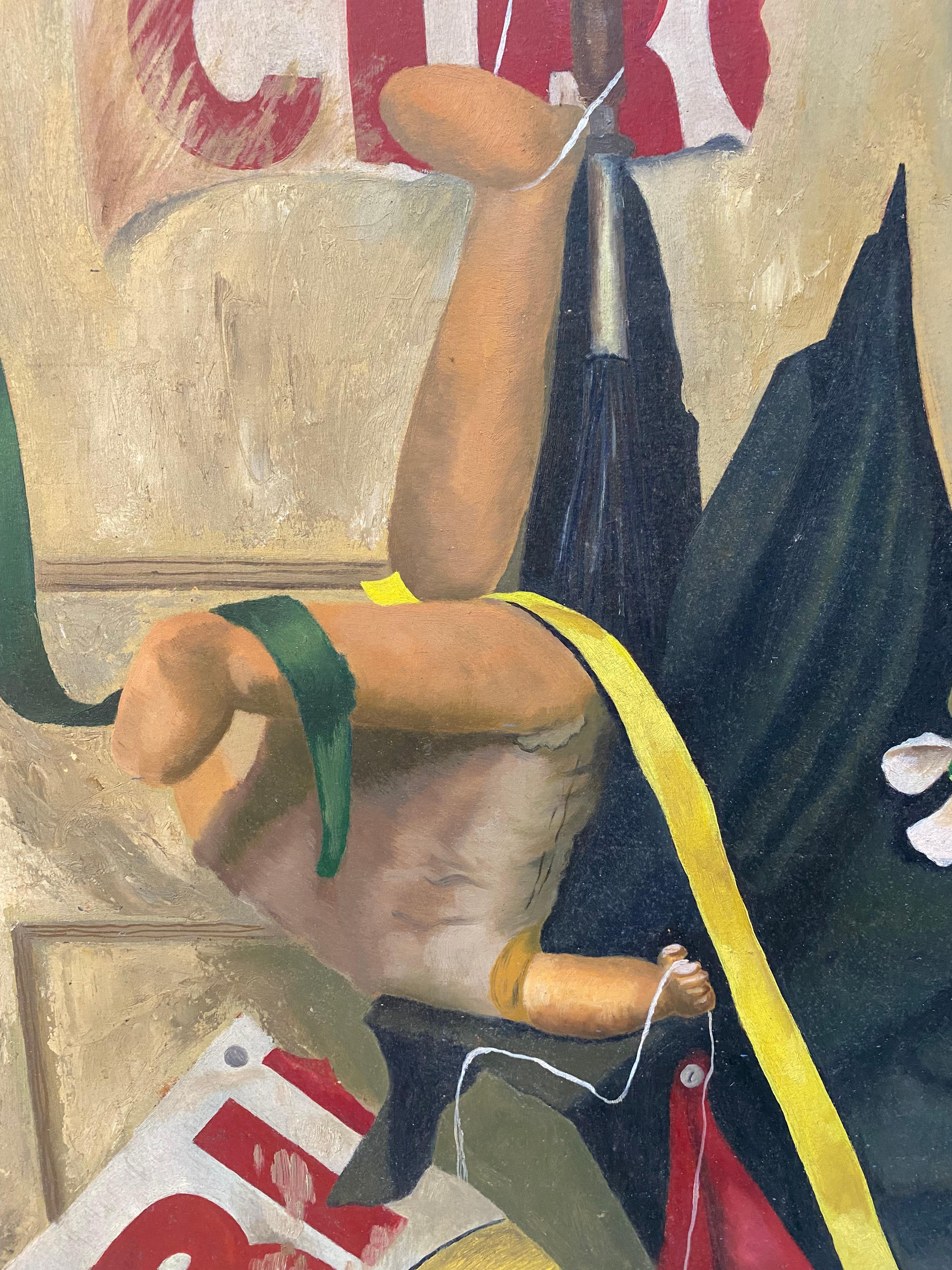 1950er Jahre Outsider Art Stillleben Gemälde (Mitte des 20. Jahrhunderts) im Angebot