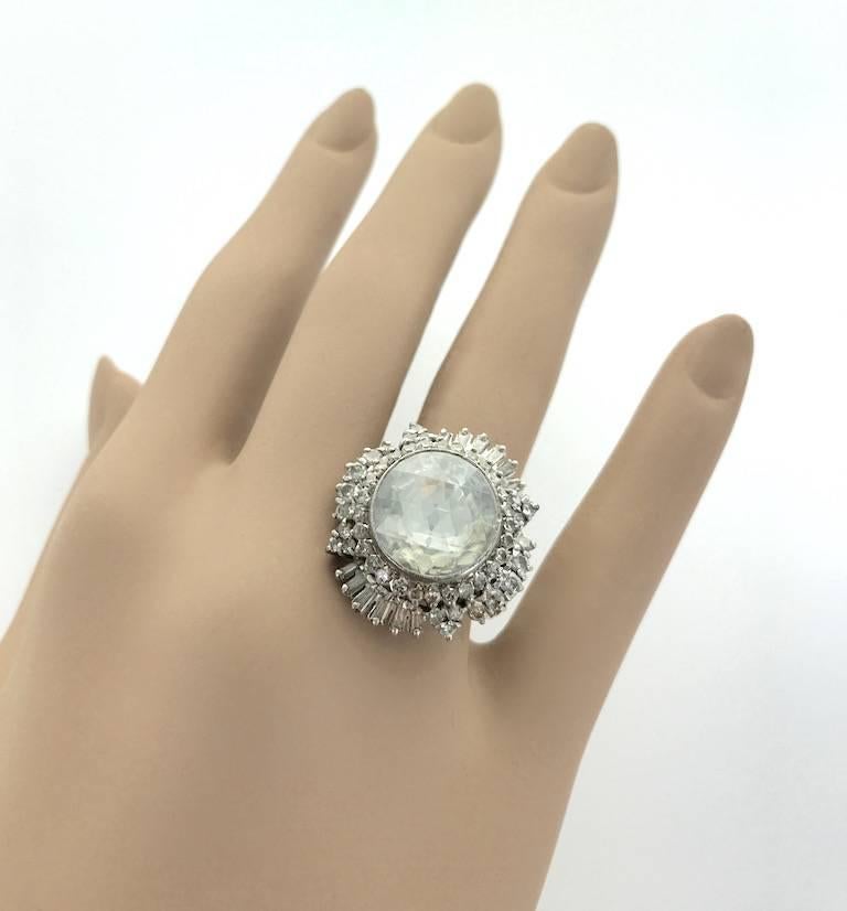Anglo-Indian 1950S Oversized Antique Rose Cut Diamond Indian Ring