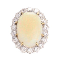 1950s Oversized Opal Diamond Cocktail Ring