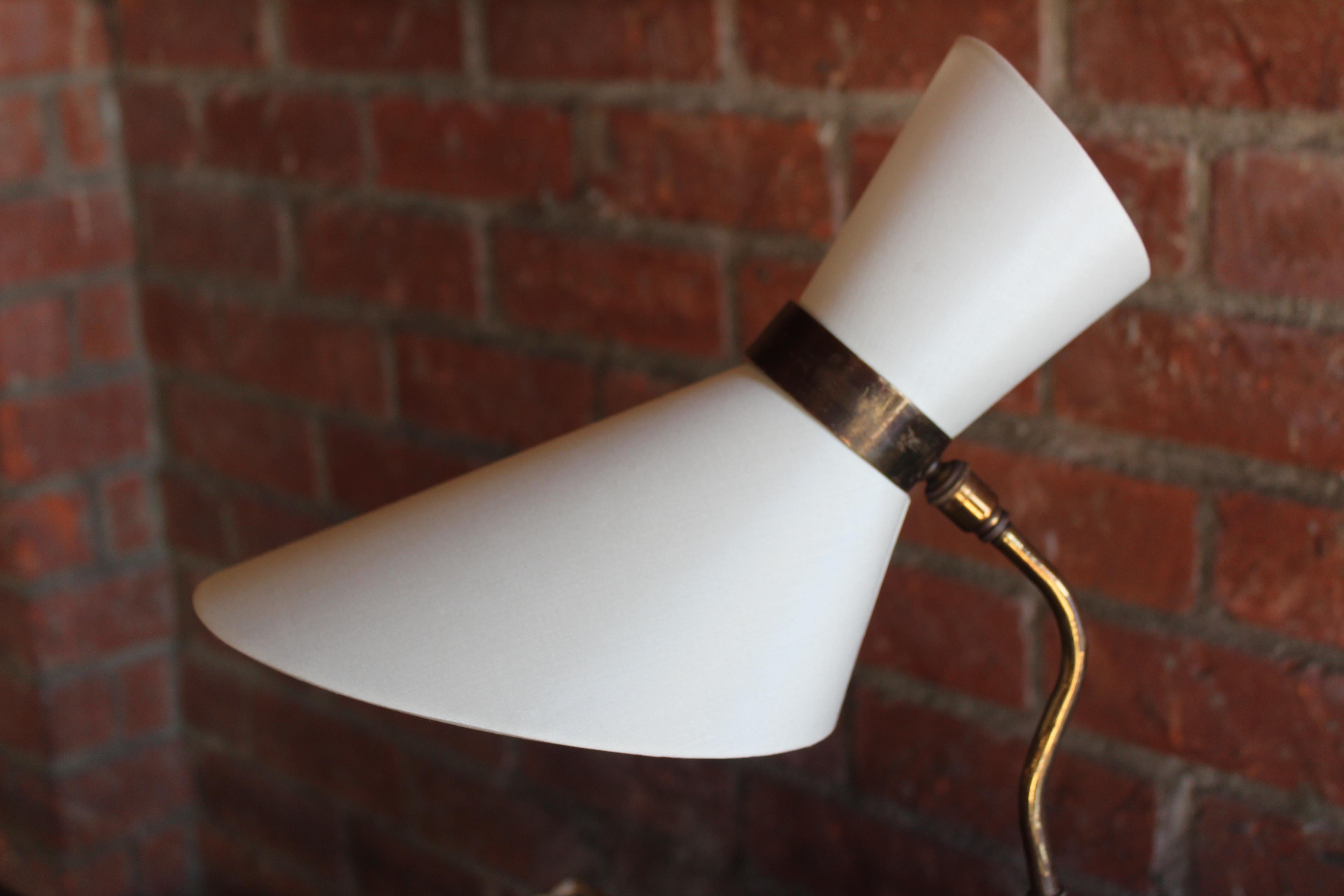 1950s Oxblood Leather Desk Lamp by Jacques Adnet, France 7