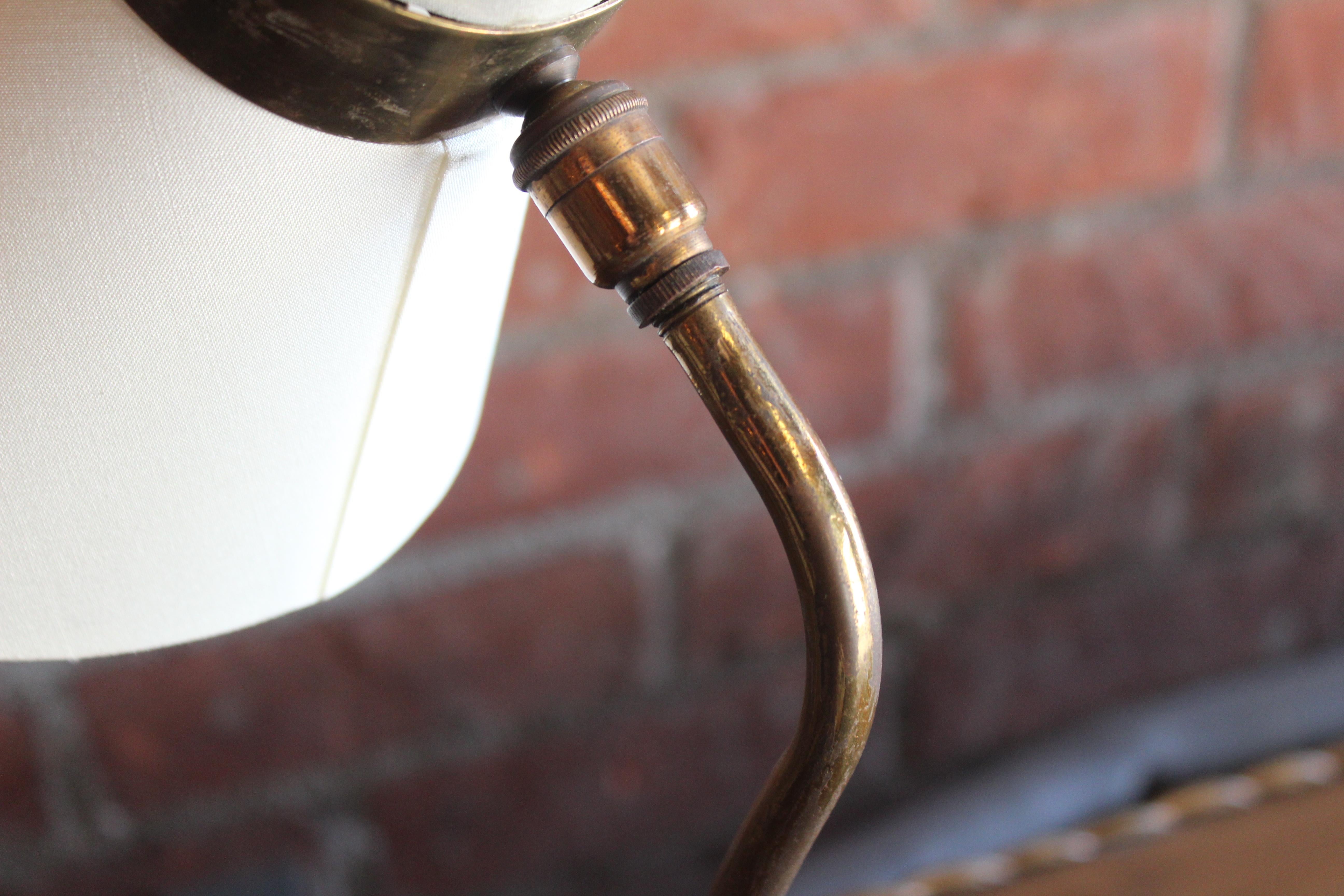 1950s Oxblood Leather Desk Lamp by Jacques Adnet, France 12