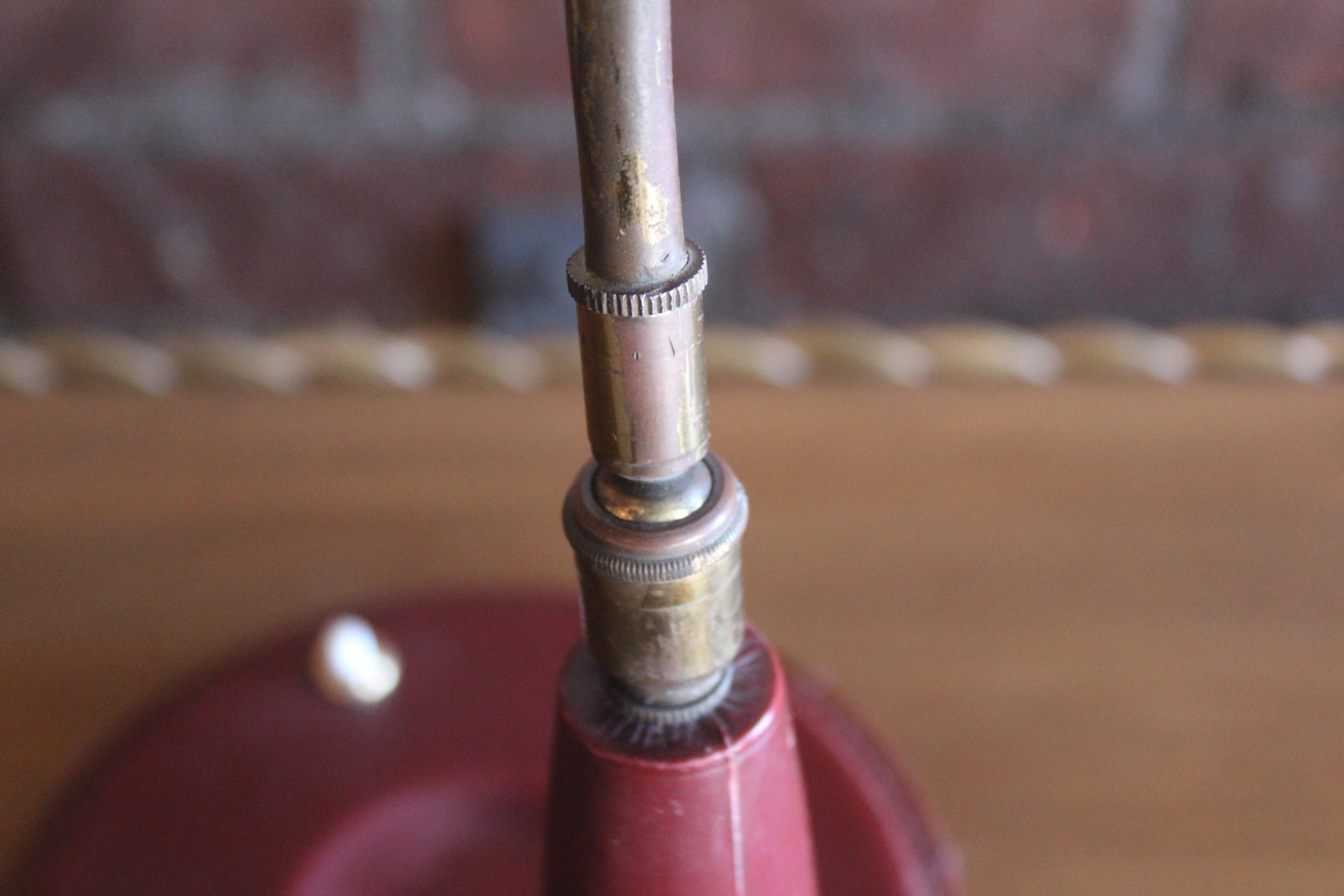 1950s Oxblood Leather Desk Lamp by Jacques Adnet, France 13