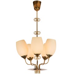1950s Paavo Tynell Five-Glass Chandelier for Taito Oy