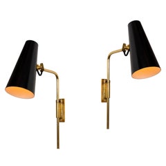 1950s Paavo Tynell 9459 Wall Lights for Taito OY in Black